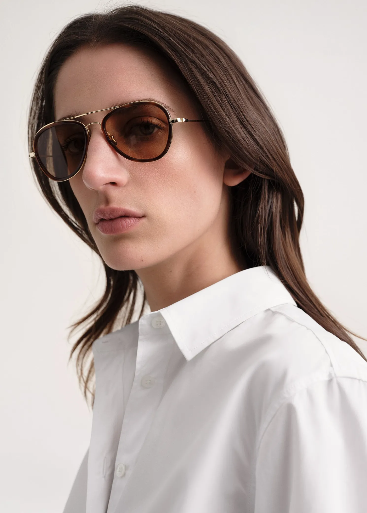 Aviator sunglasses light Havana