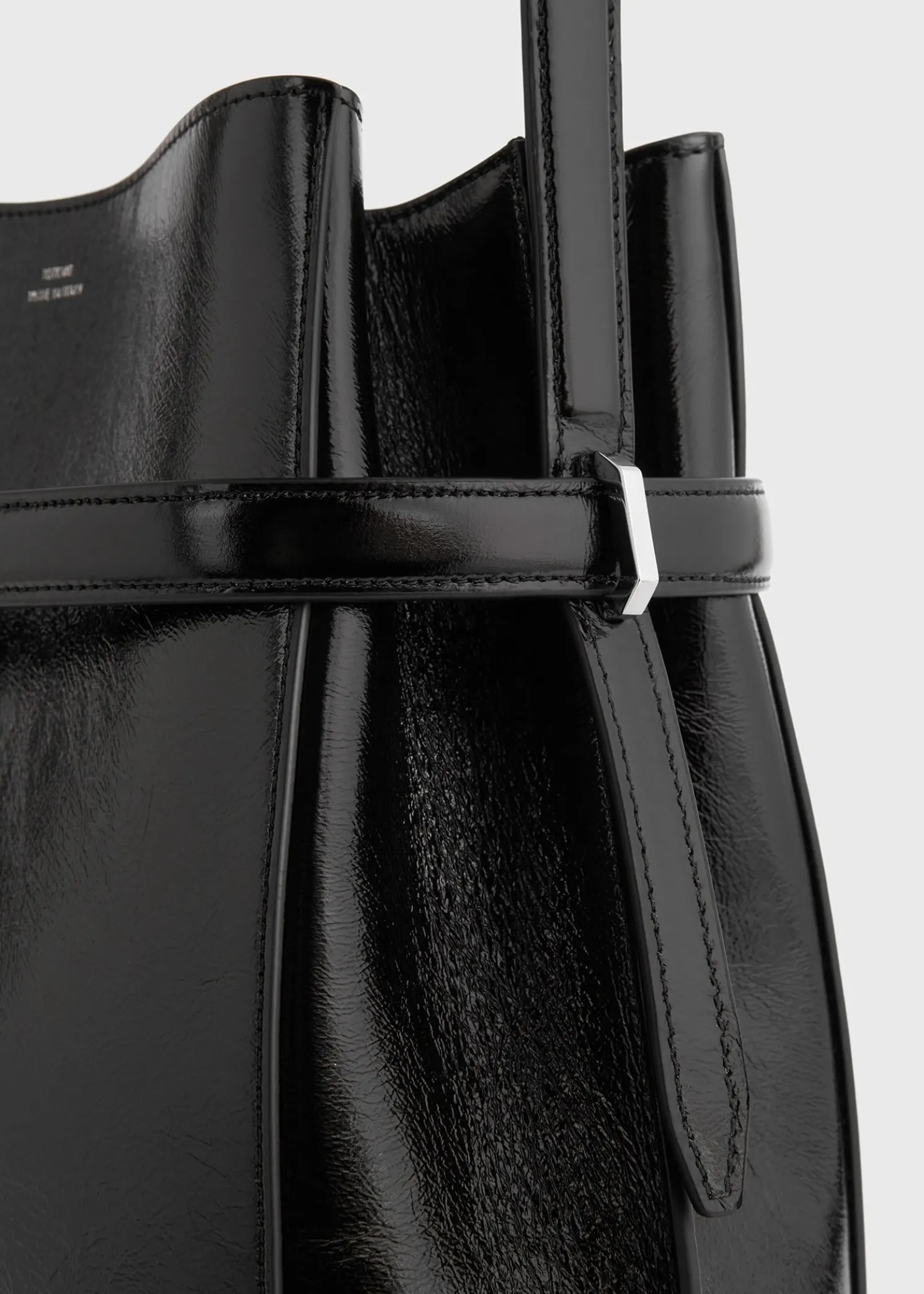 Belted Naplack bucket bag black