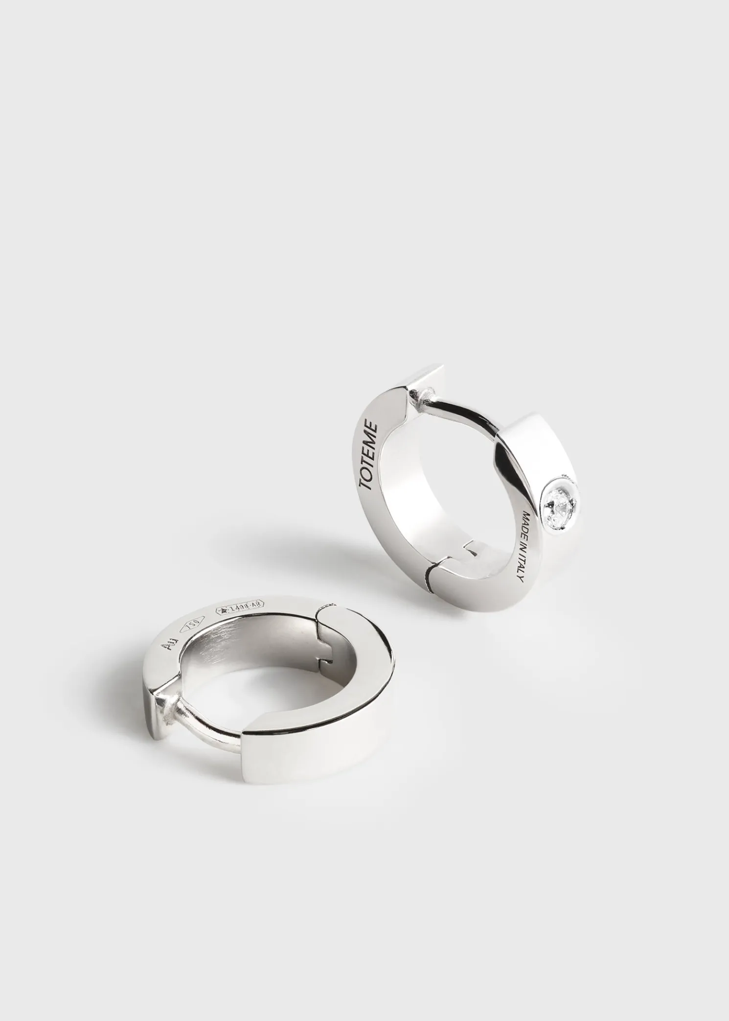 Bezel diamond hoops 18kt white gold