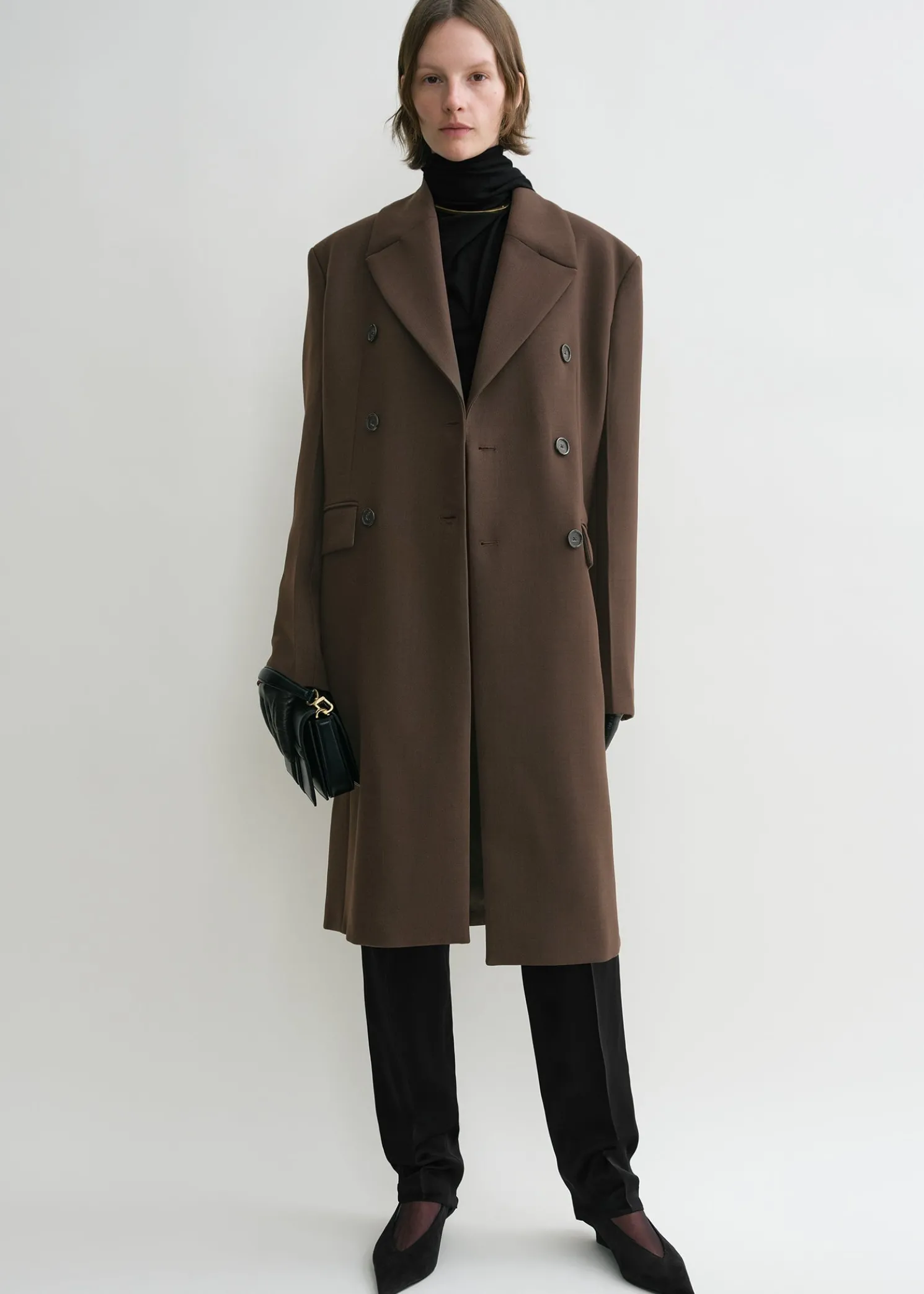 Broad midi coat bark