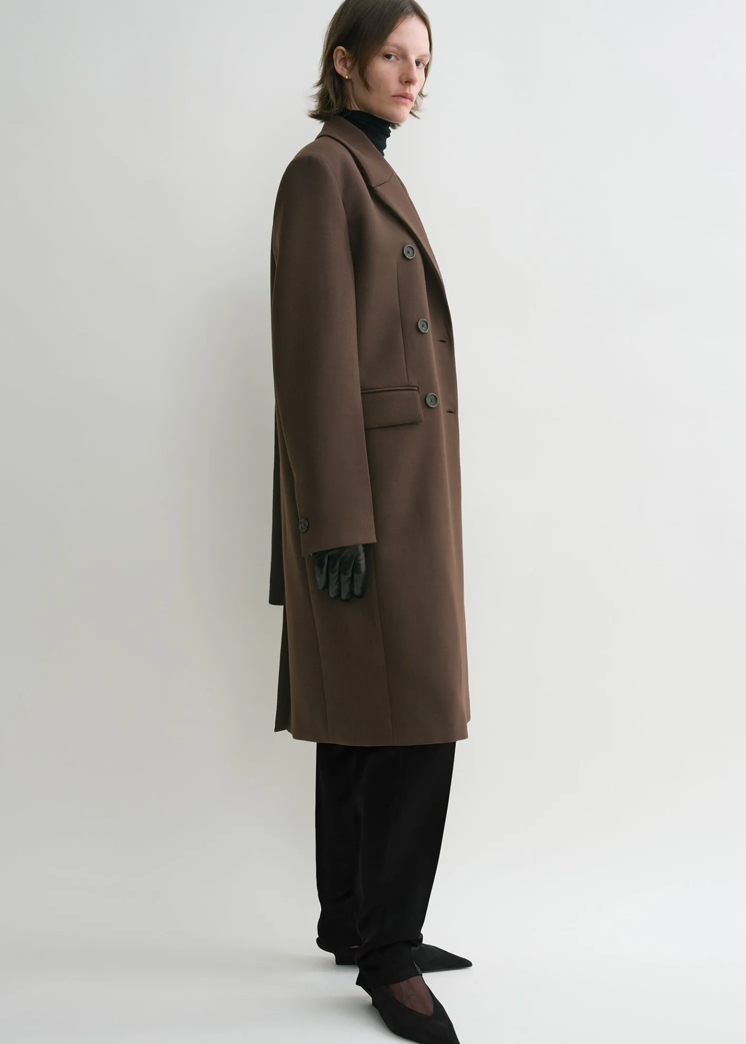 Broad midi coat bark