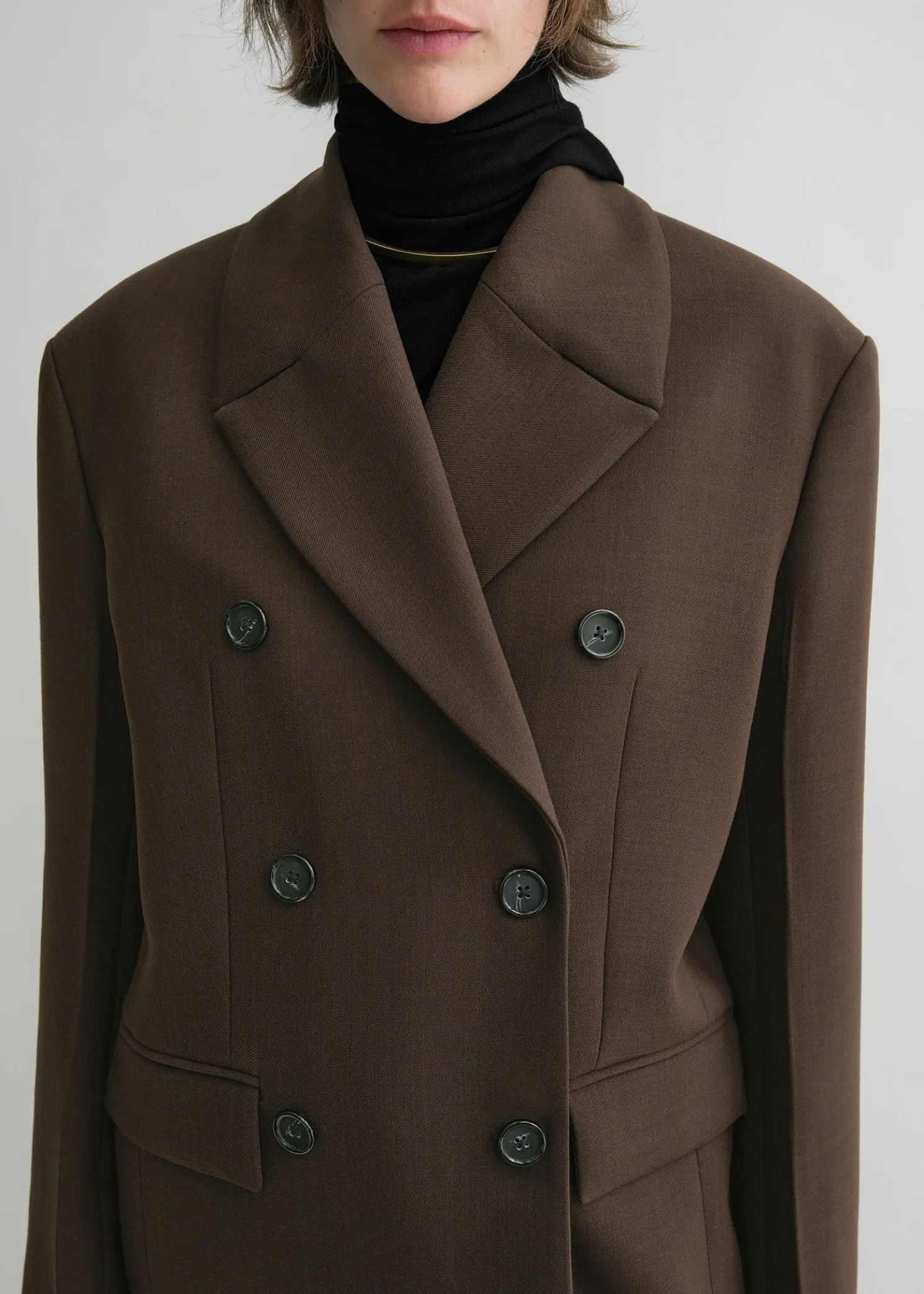 Broad midi coat bark