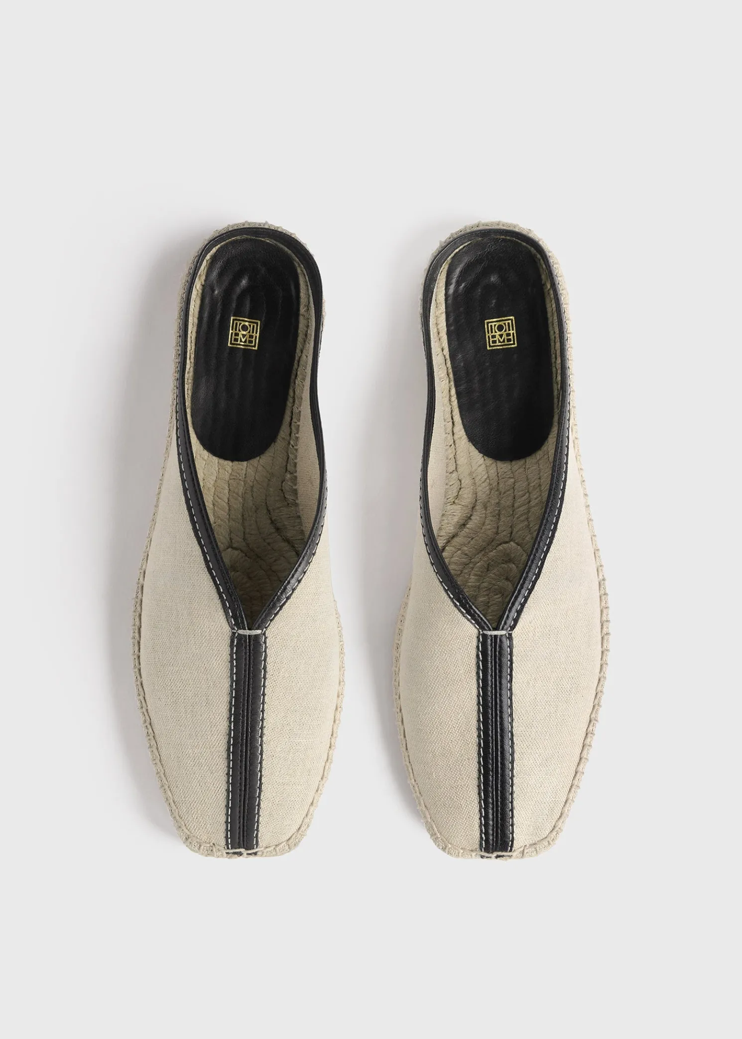 Canvas espadrille slippers ecru/black
