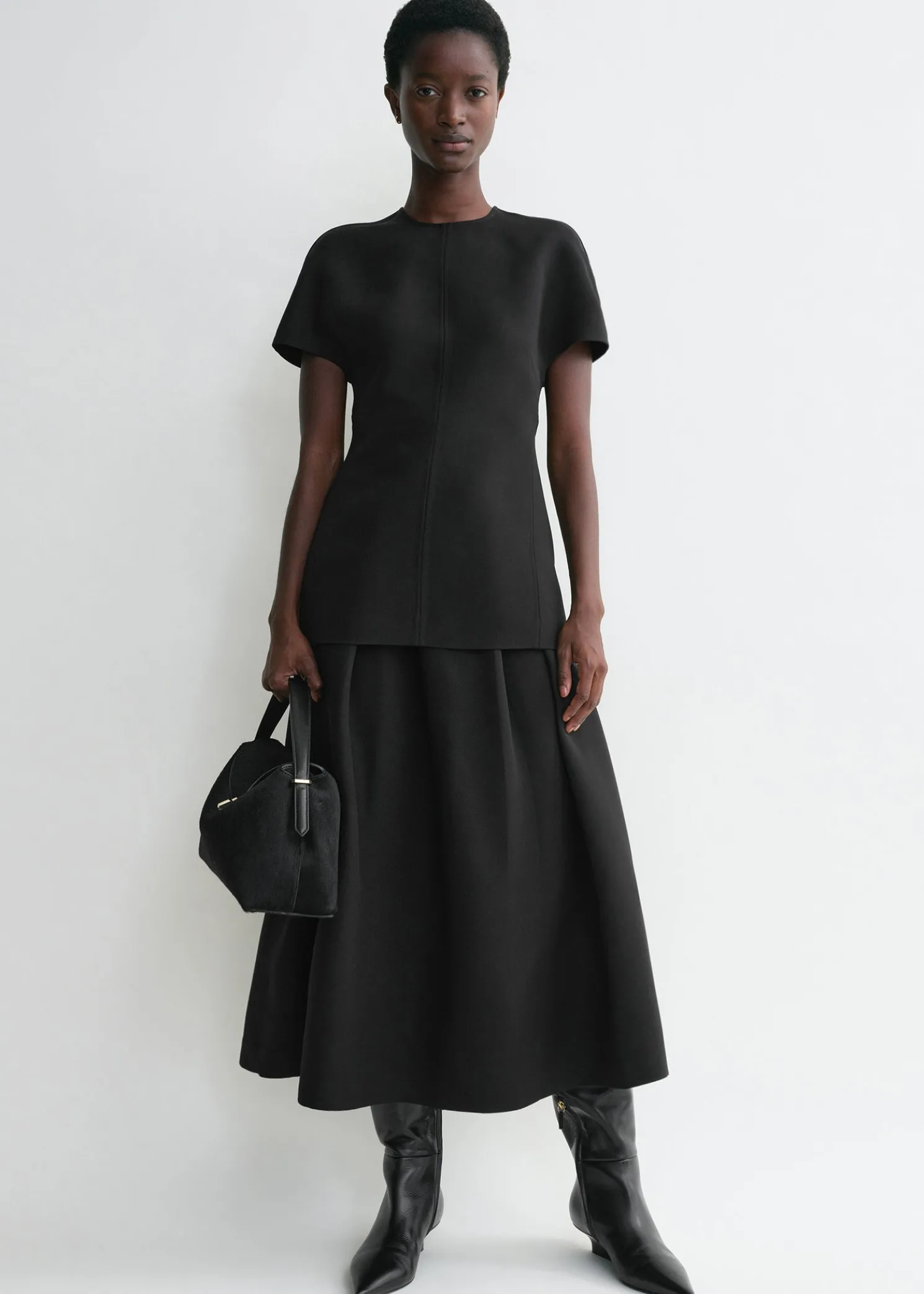 Cap-sleeve top black