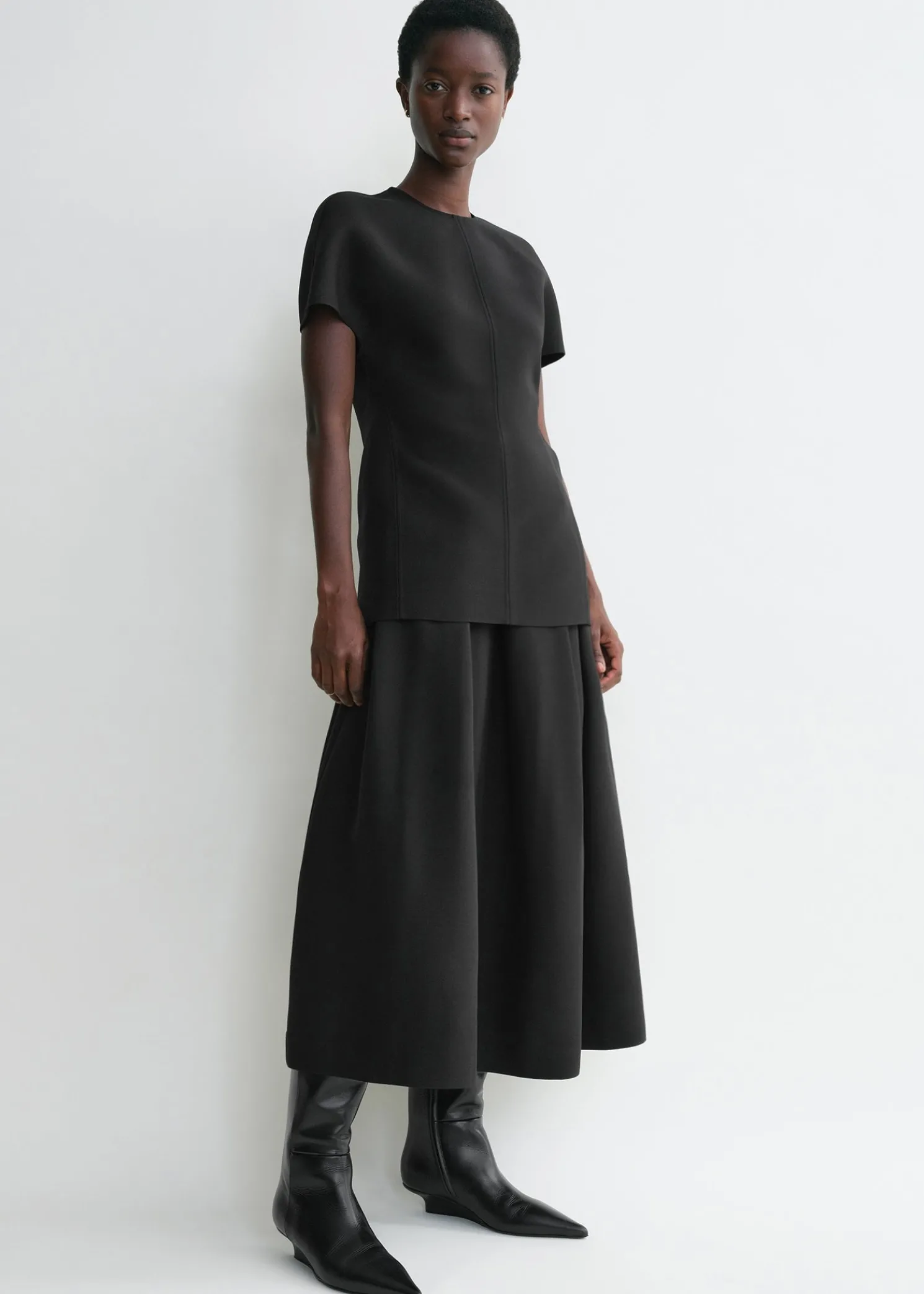 Cap-sleeve top black