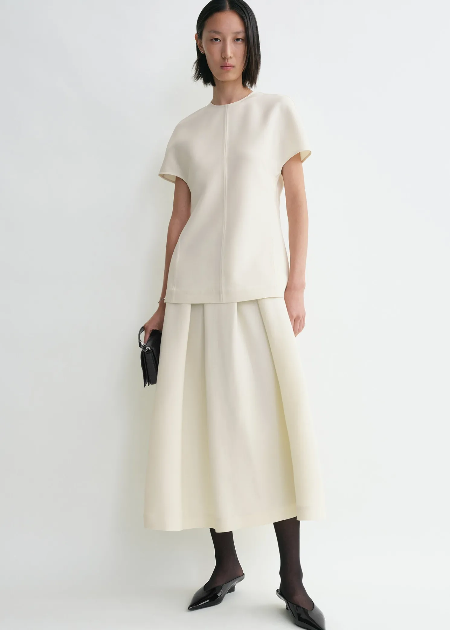 Cap-sleeve top macadamia