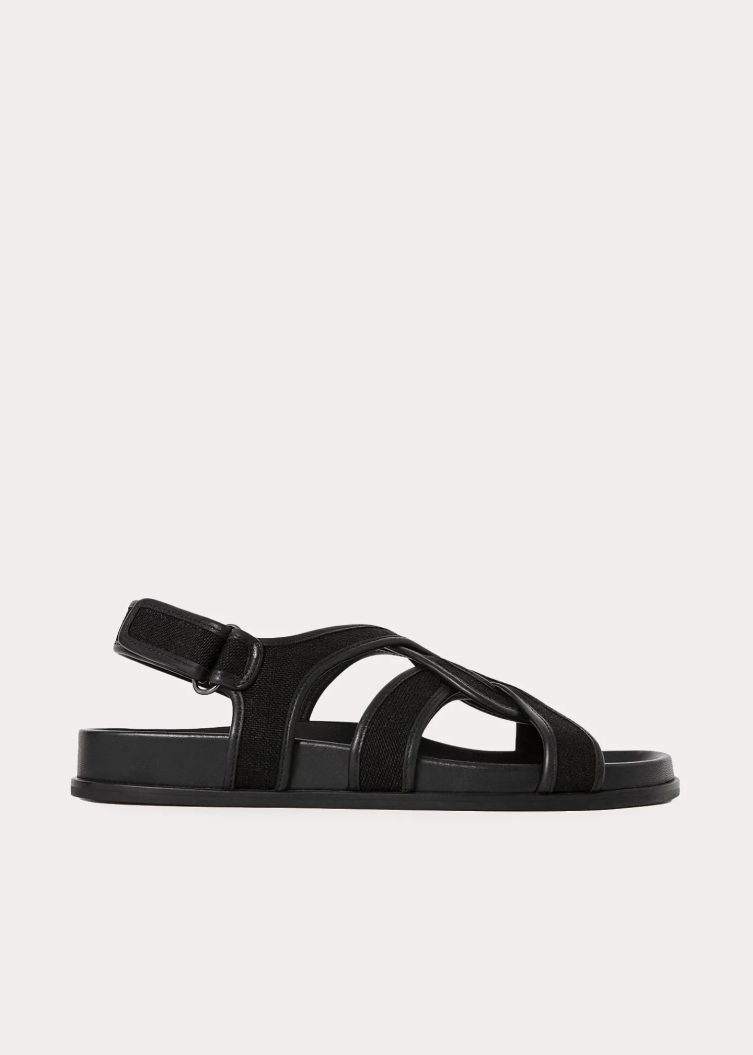 Chunky canvas sandals black