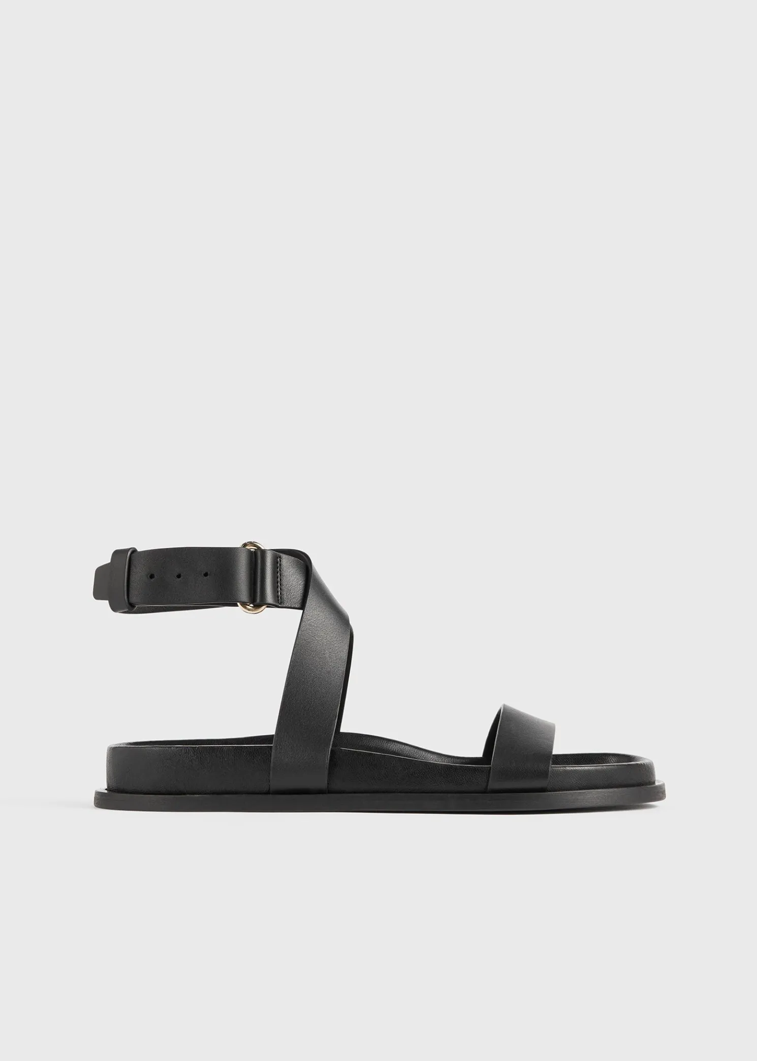 Chunky leather sandals black