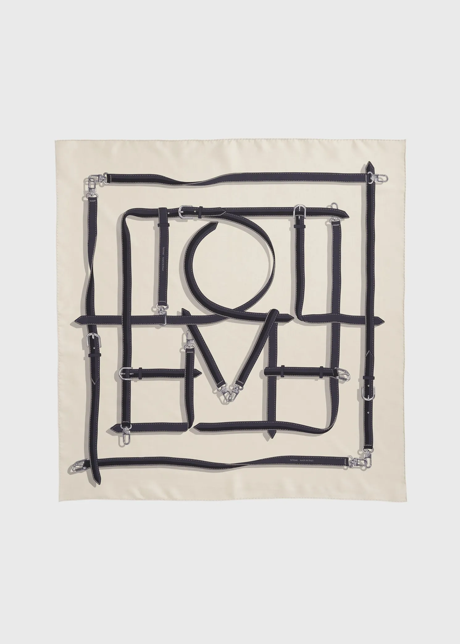 Clasp belt silk scarf snow