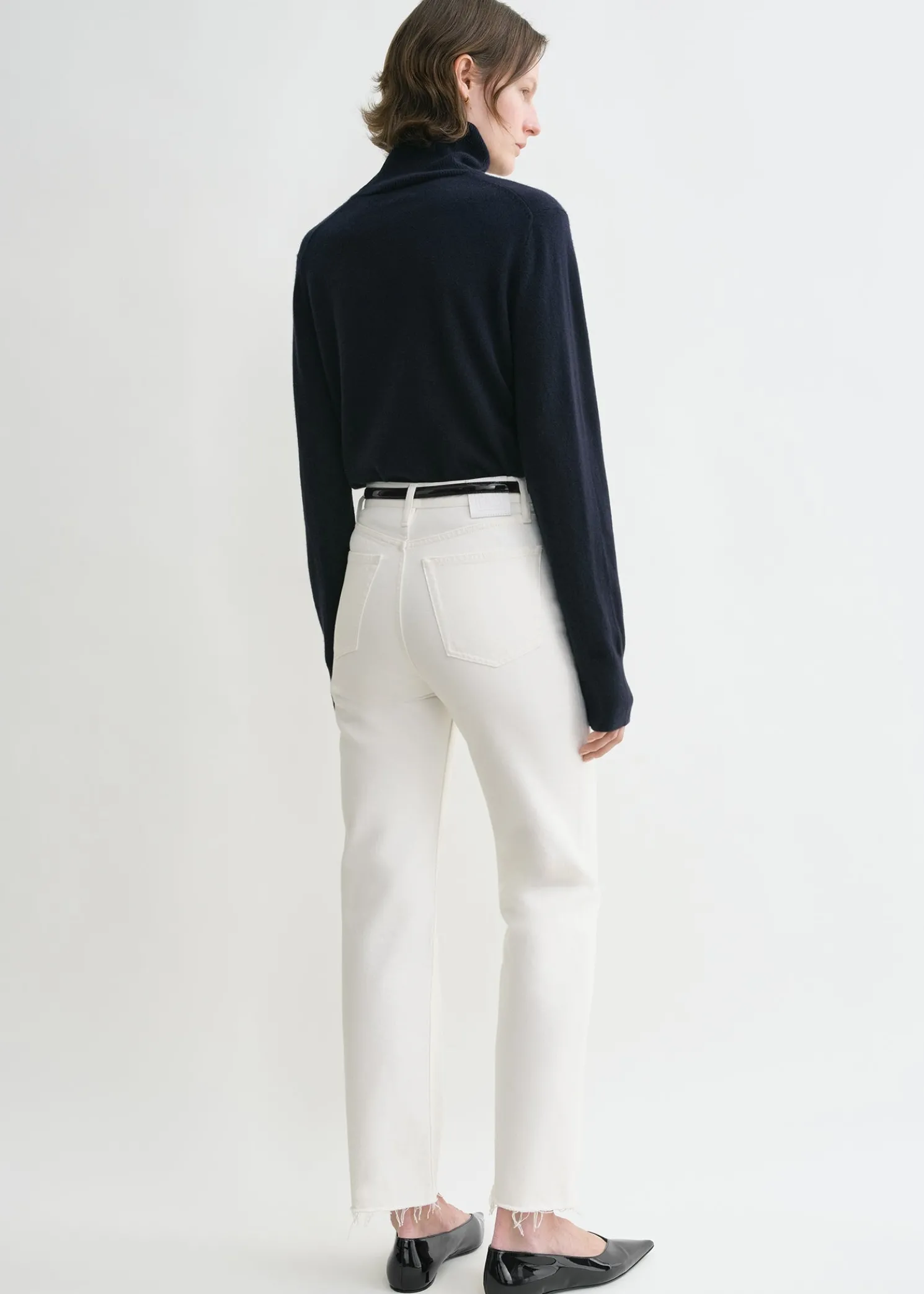 Classic cut denim off-white