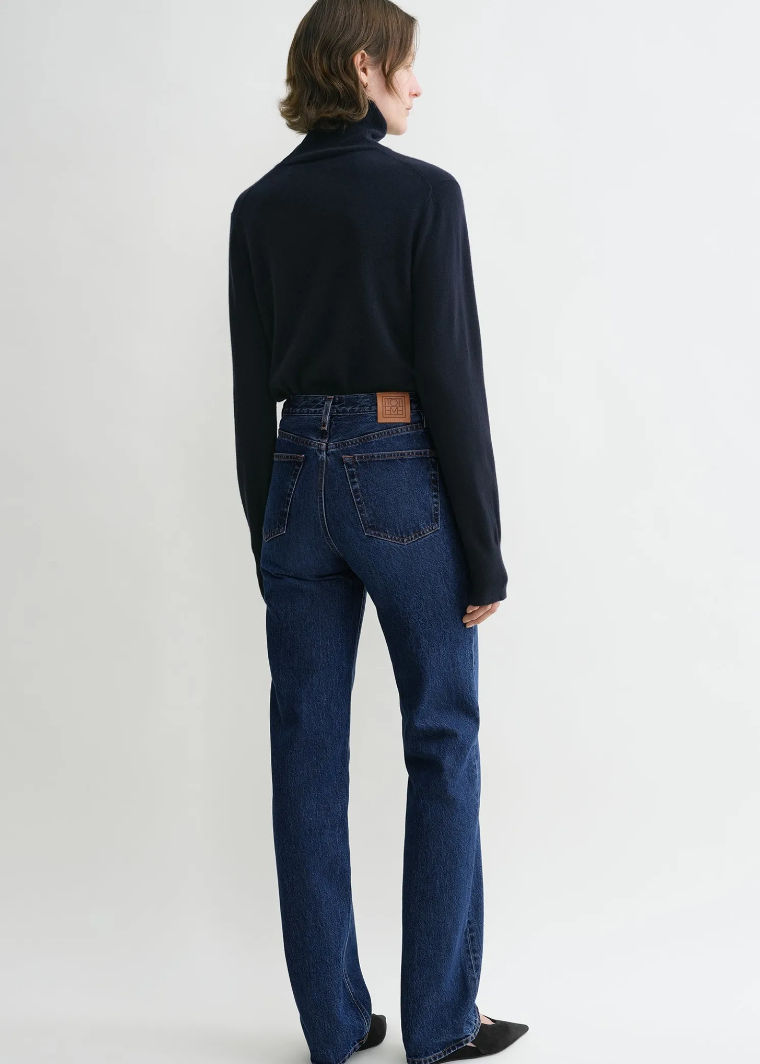 Classic cut denim full length dark blue