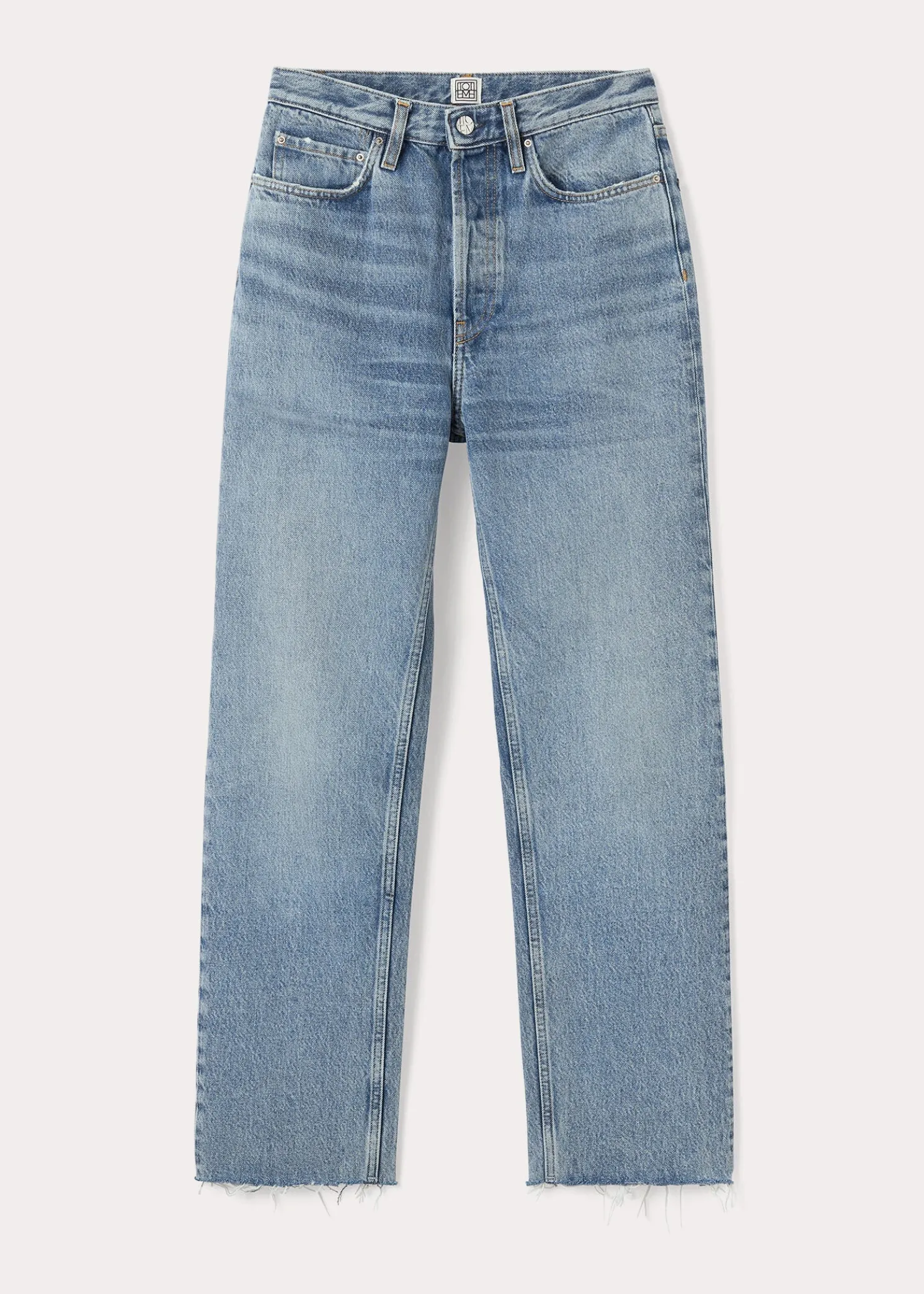 Classic cut denim worn blue