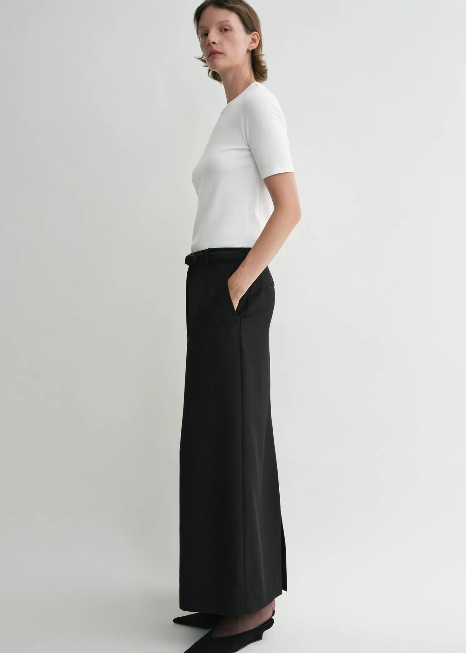 Classic rib tee white