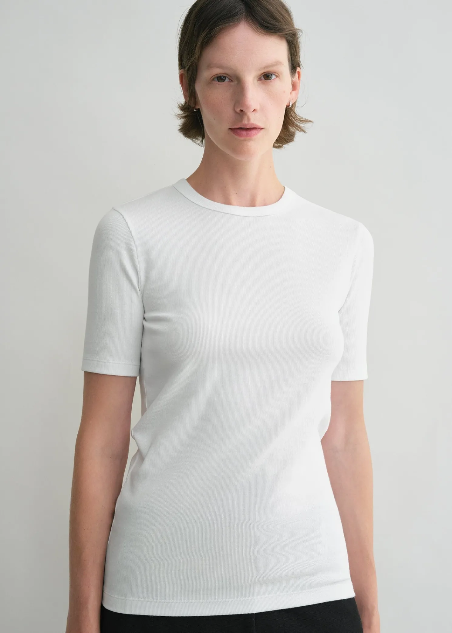 Classic rib tee white