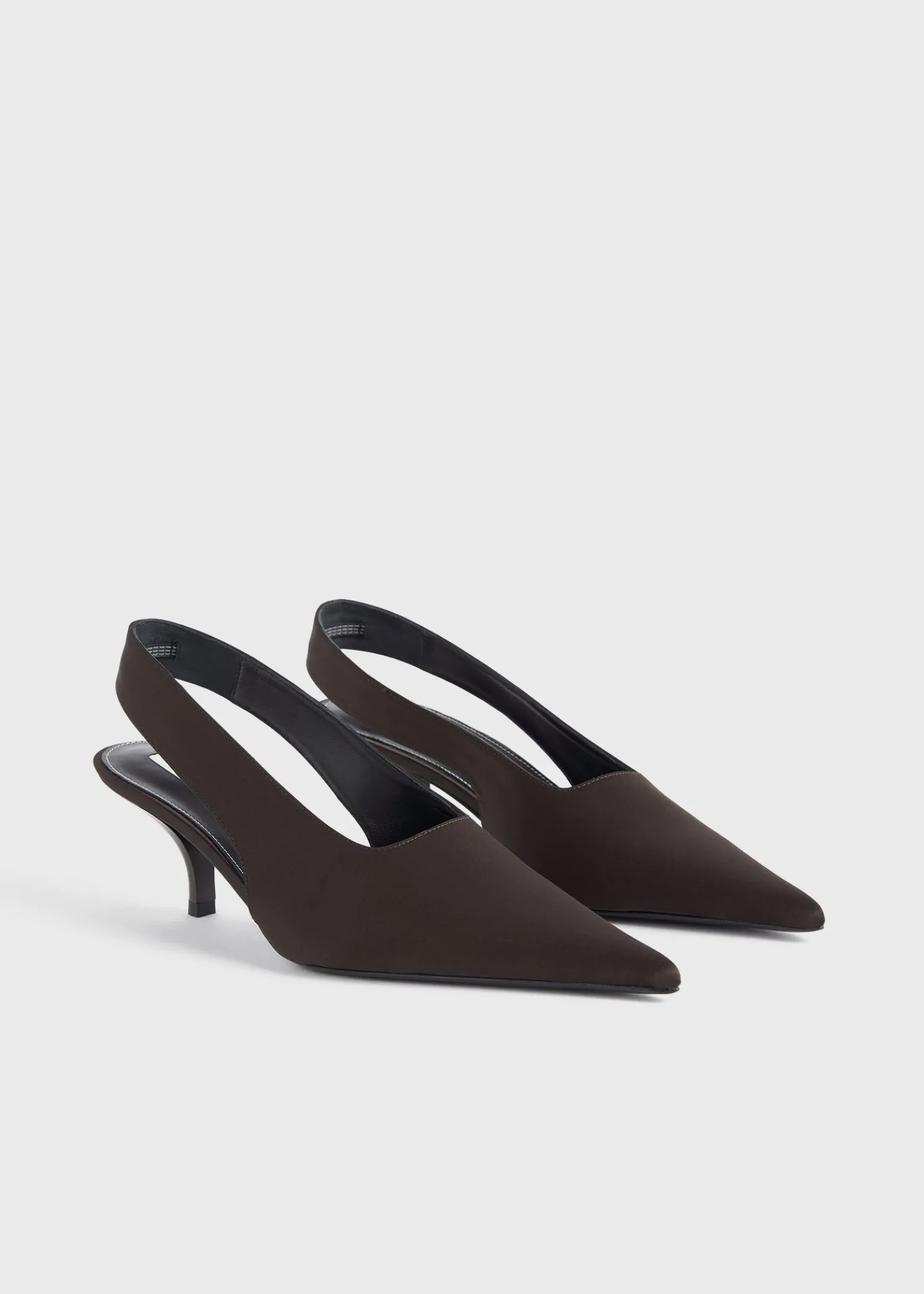 Classic satin slingbacks espresso