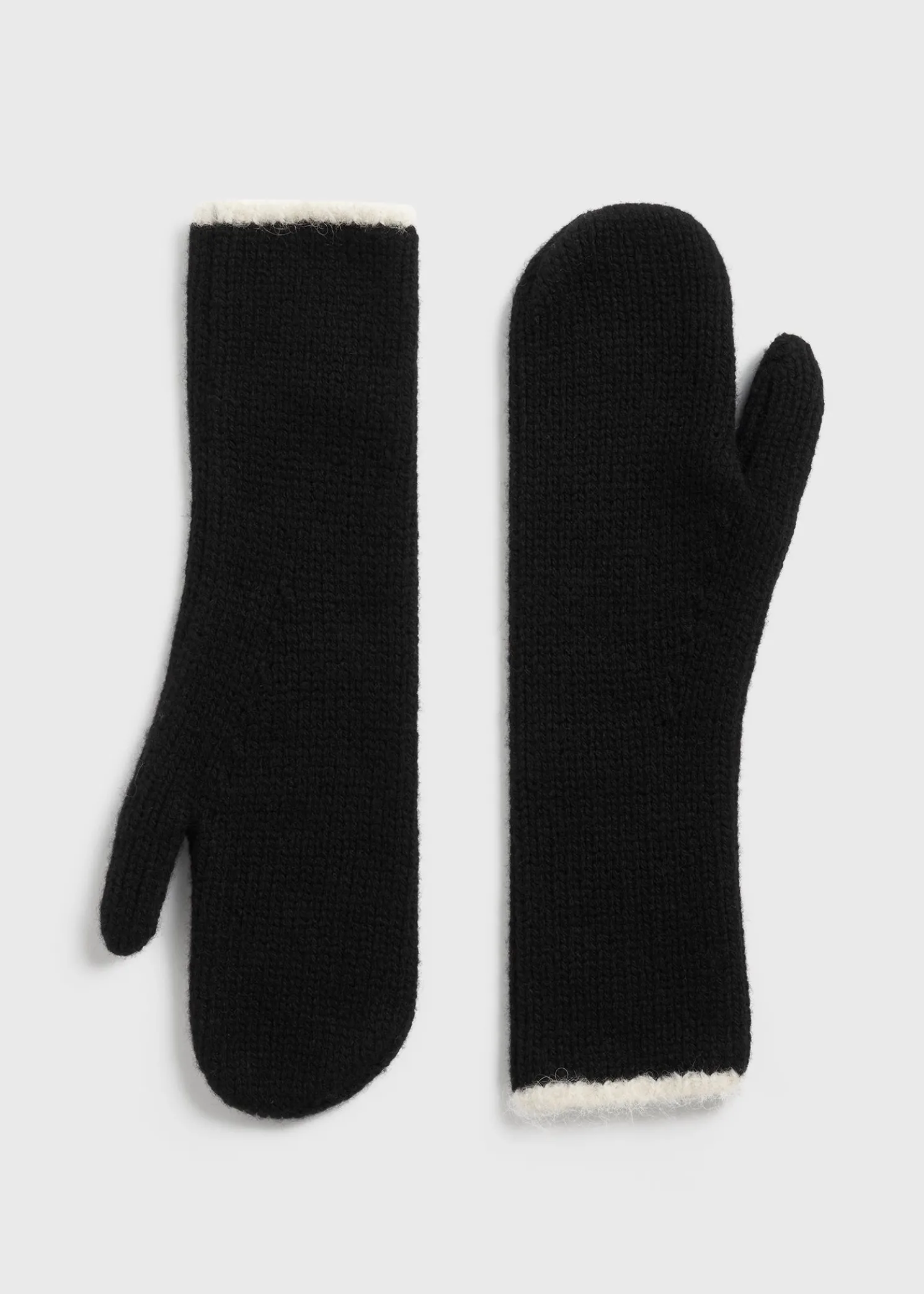 Contrast-edge mittens black