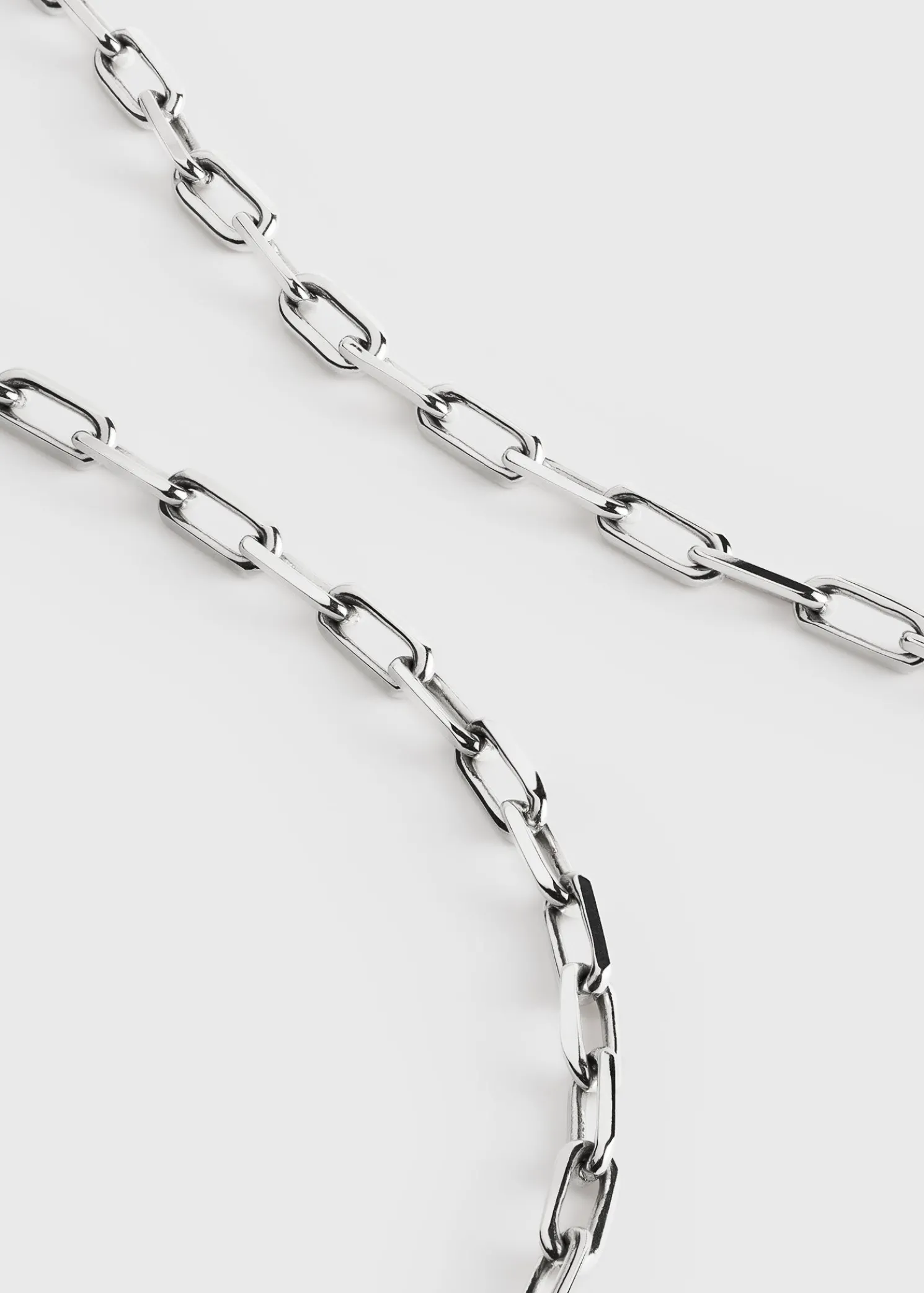 Crew-neck chain 18kt white gold
