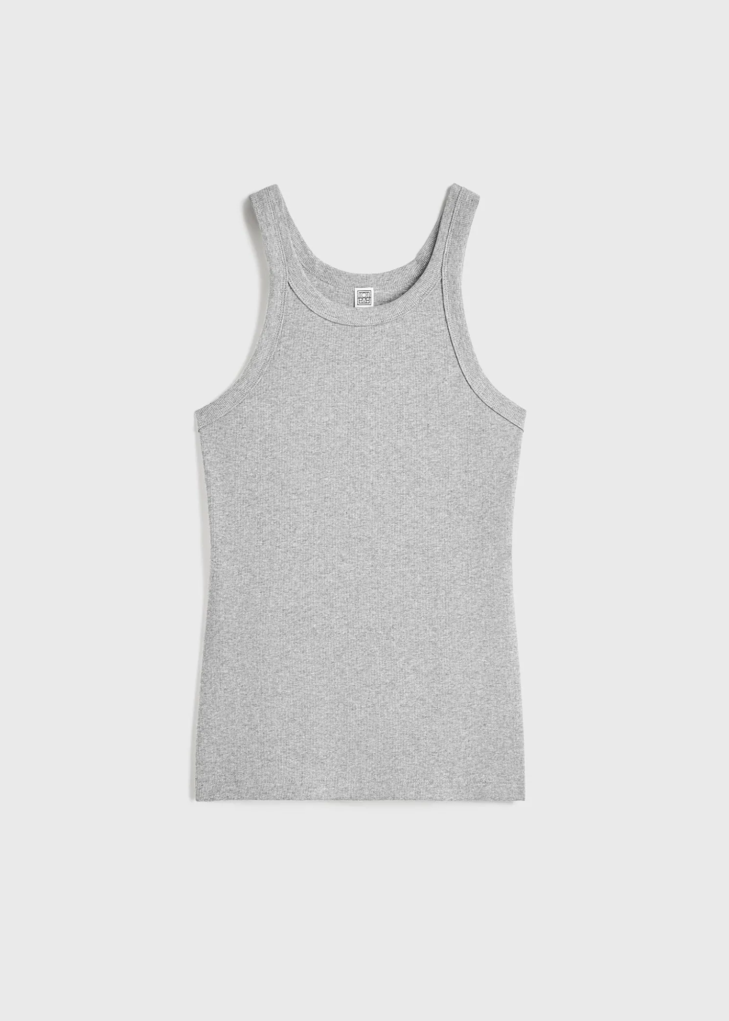Curved rib tank grey melange