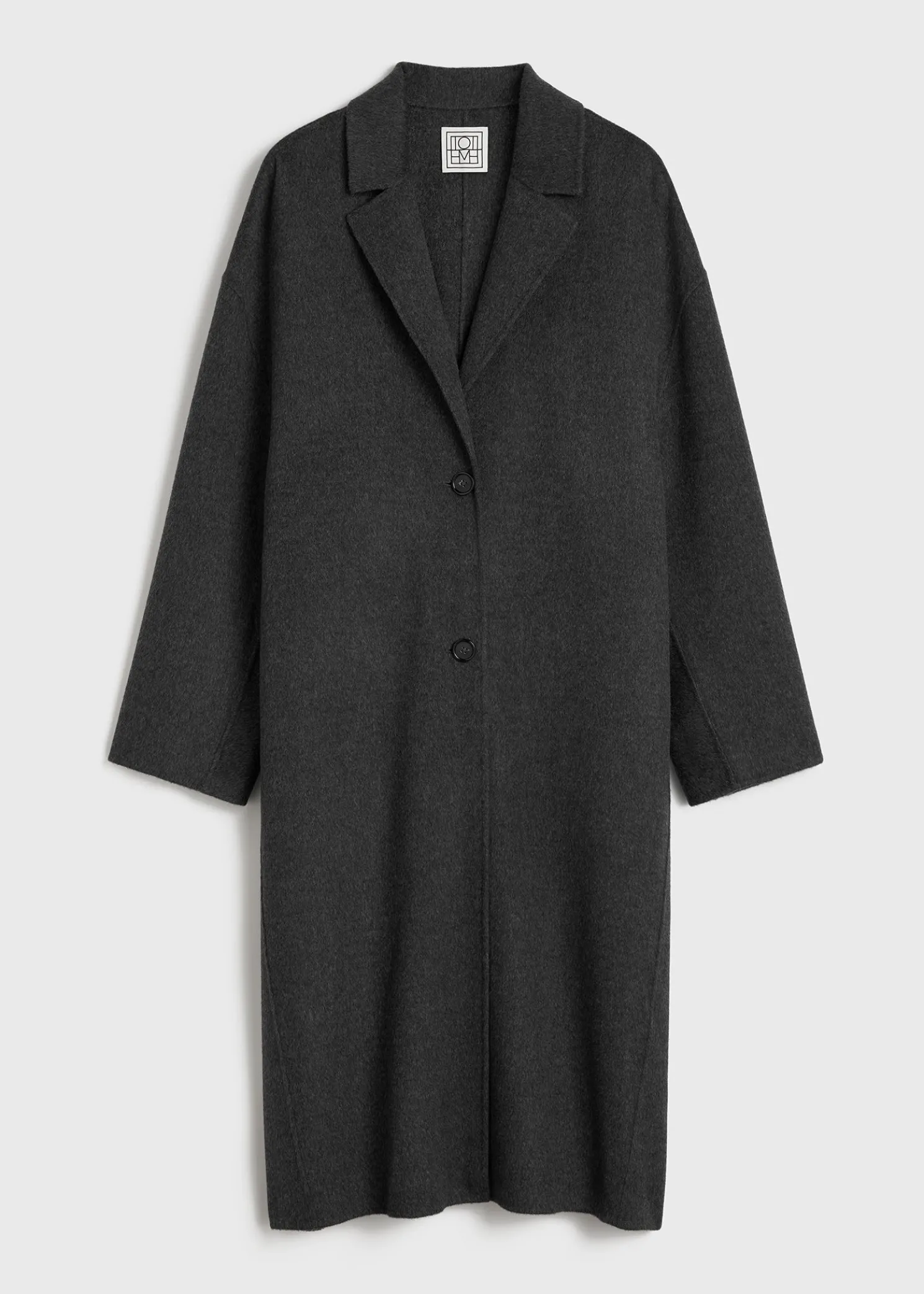 Doublé cocoon coat charcoal melange