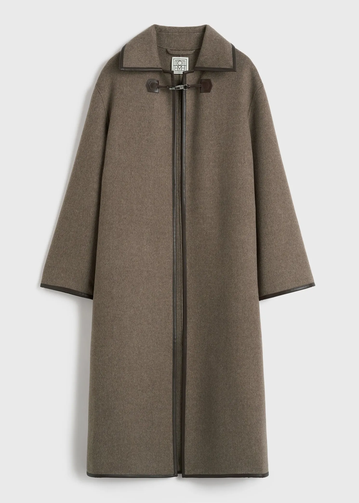 Double clasp coat oak melange