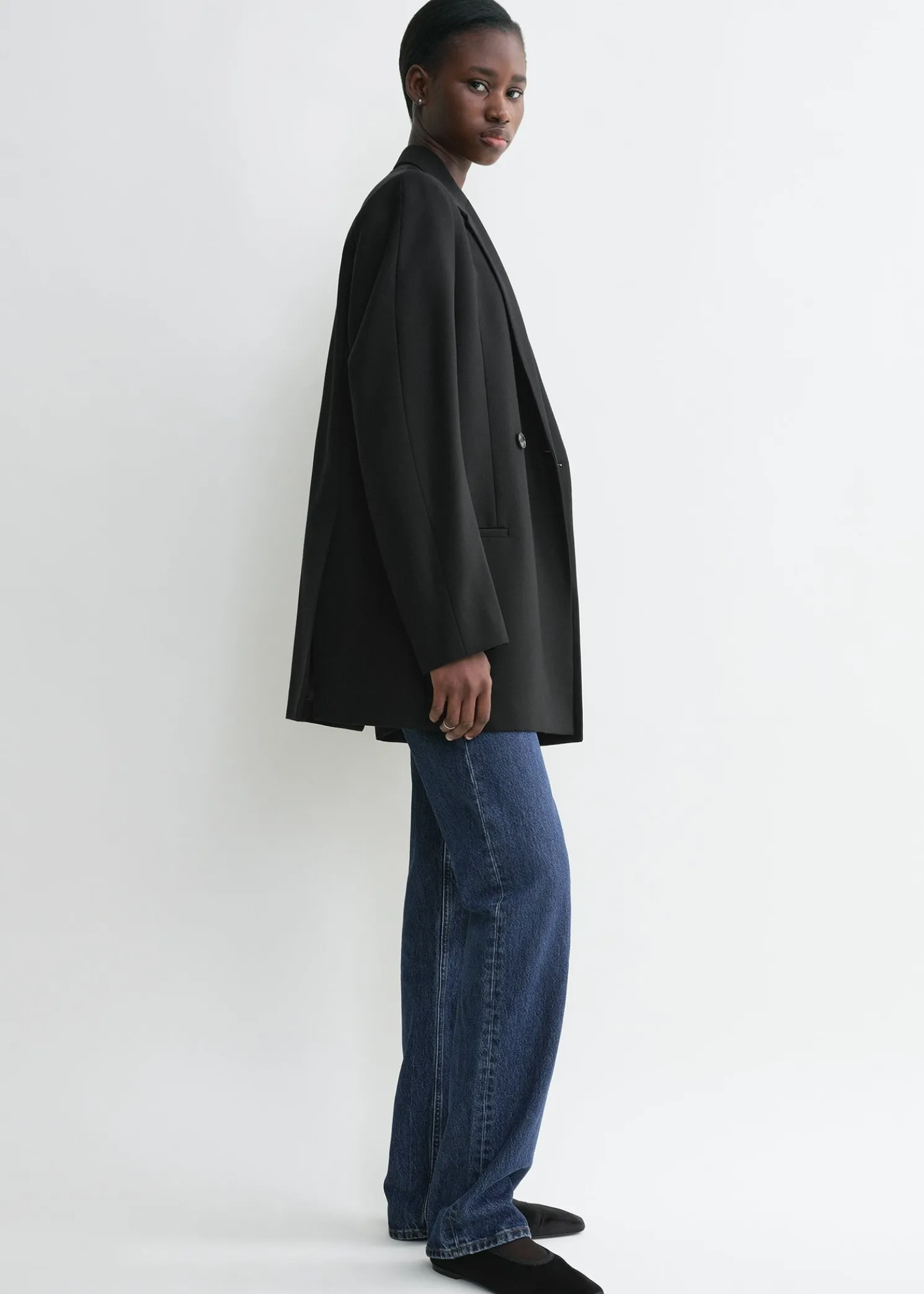 Double-breasted blazer black