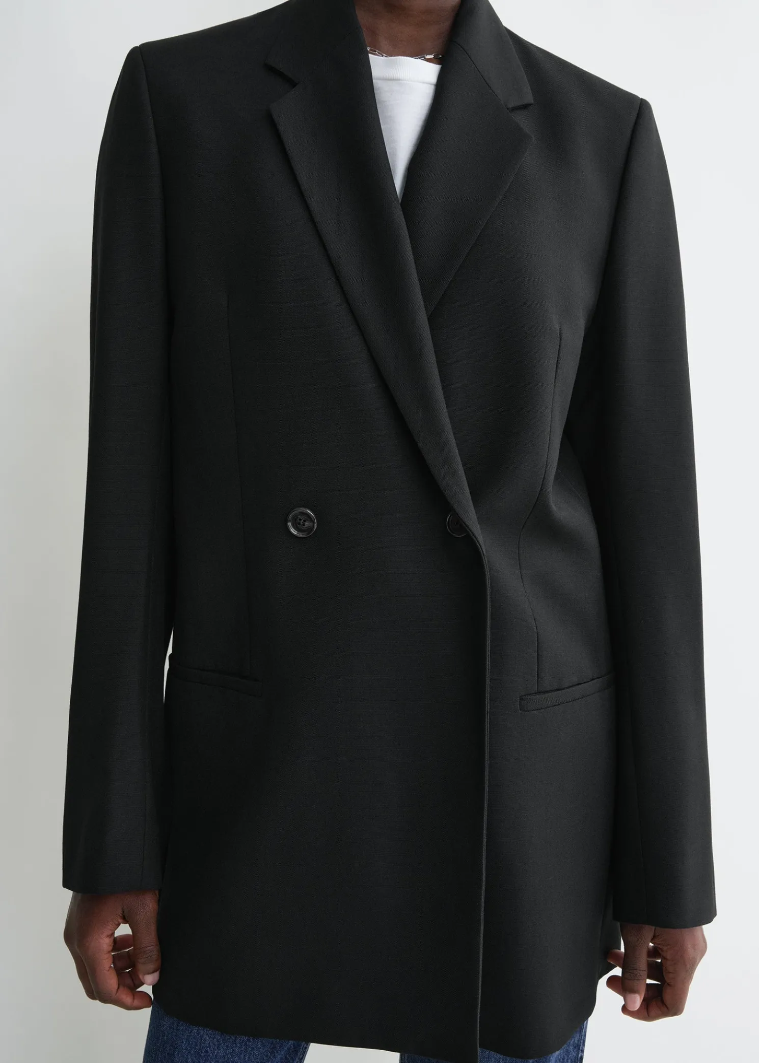 Double-breasted blazer black