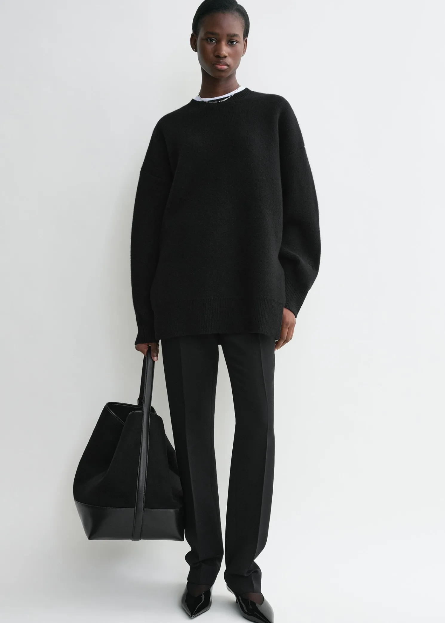 Double-knit pullover black