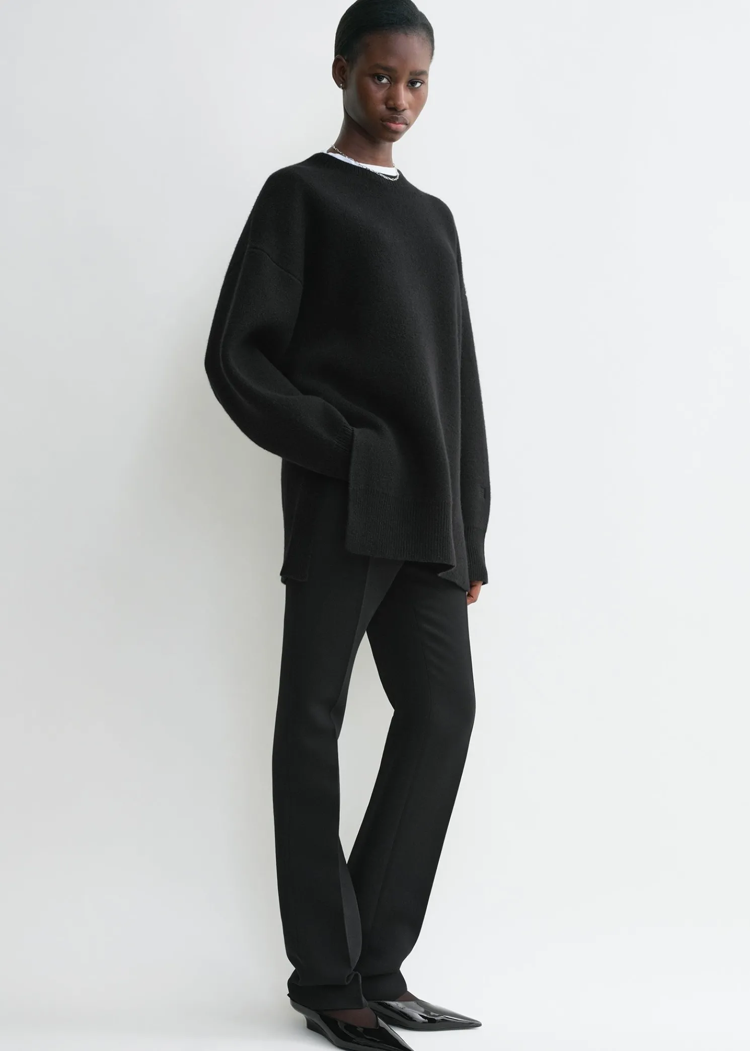 Double-knit pullover black