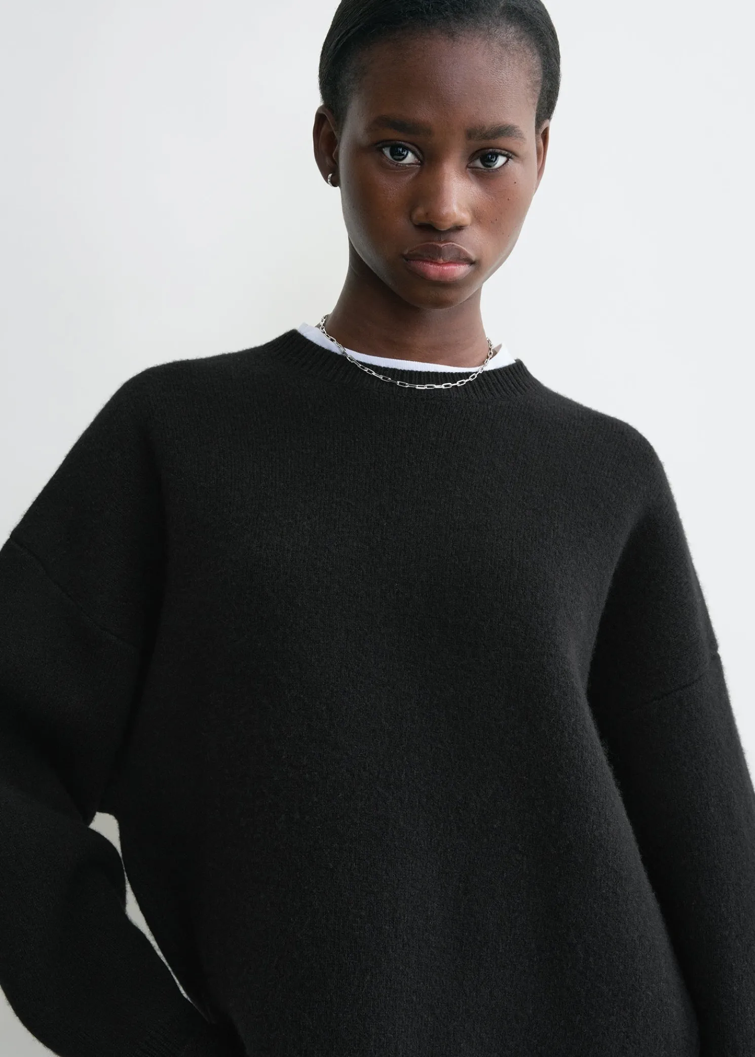 Double-knit pullover black