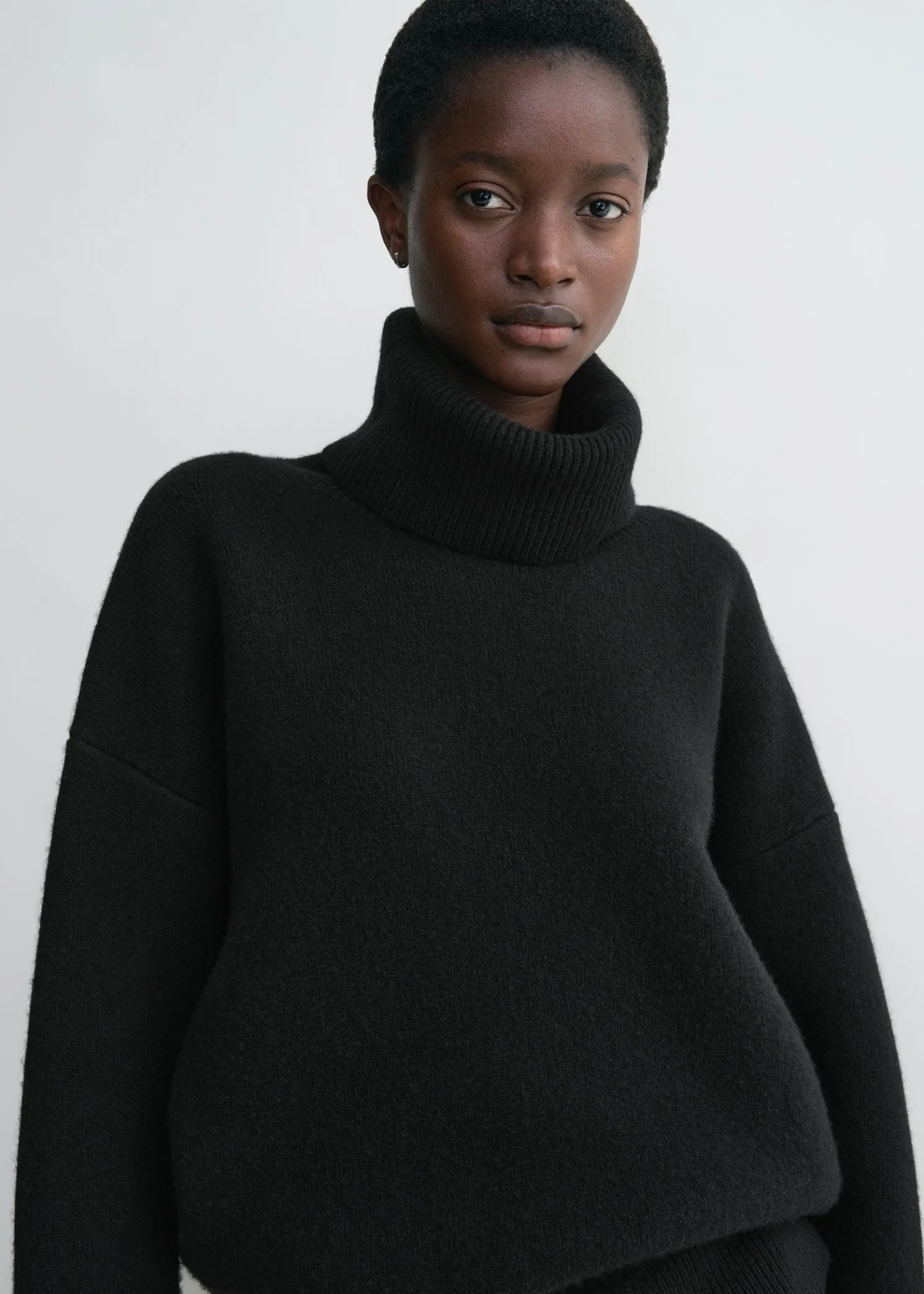 Double-knit turtleneck black