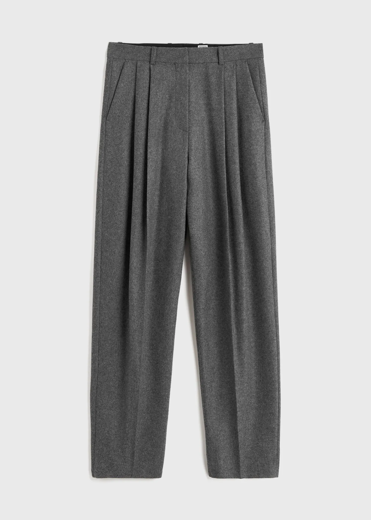 Double-pleated tailored trousers grey melange