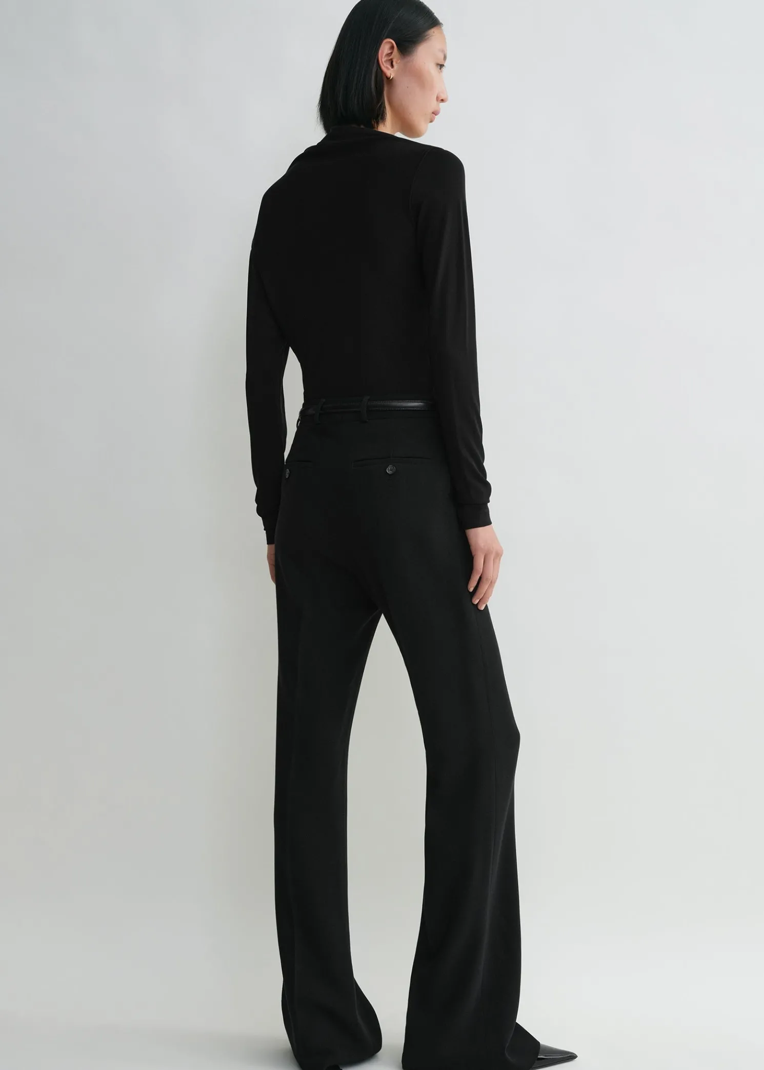 Draped jersey top black