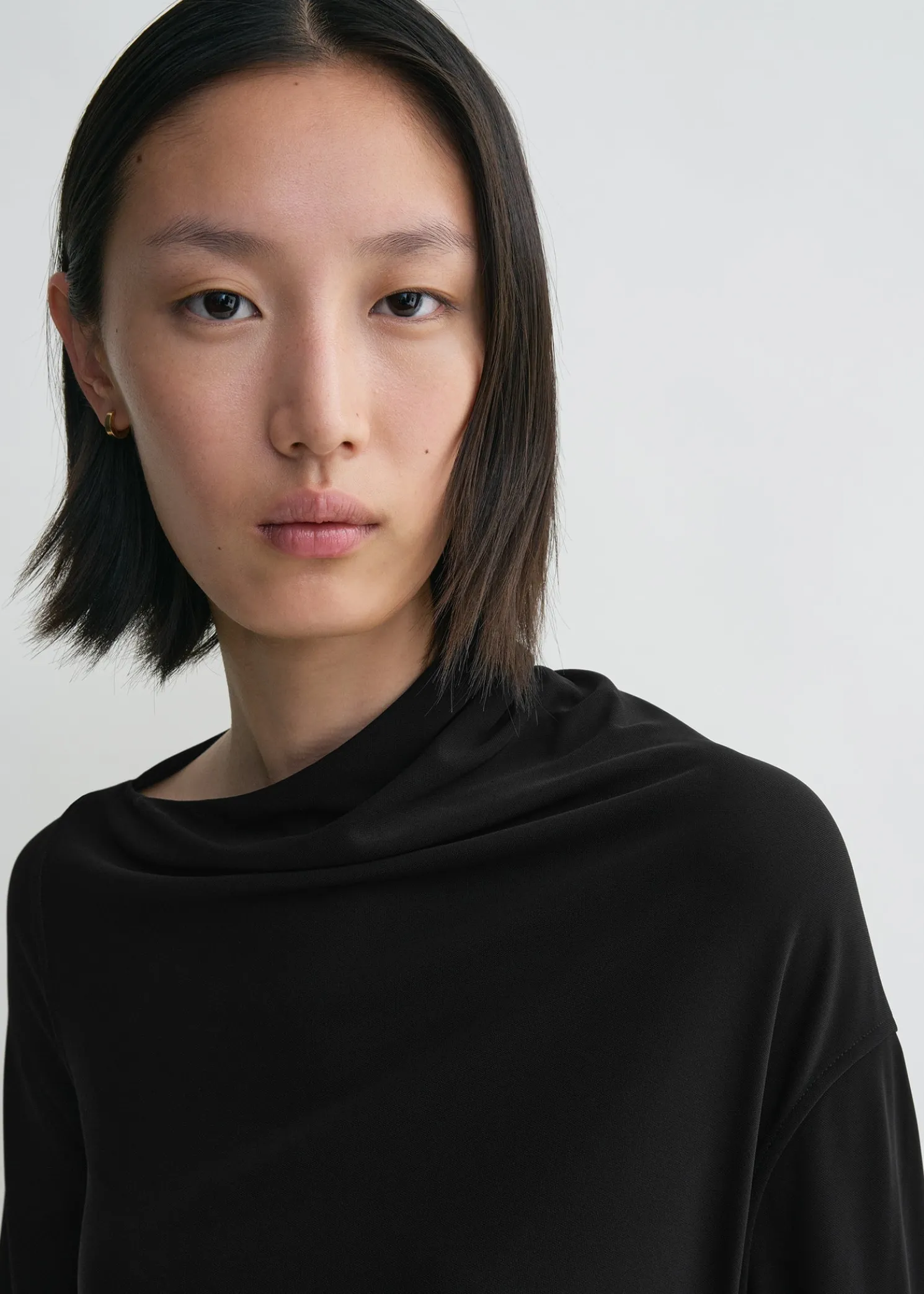 Draped jersey top black