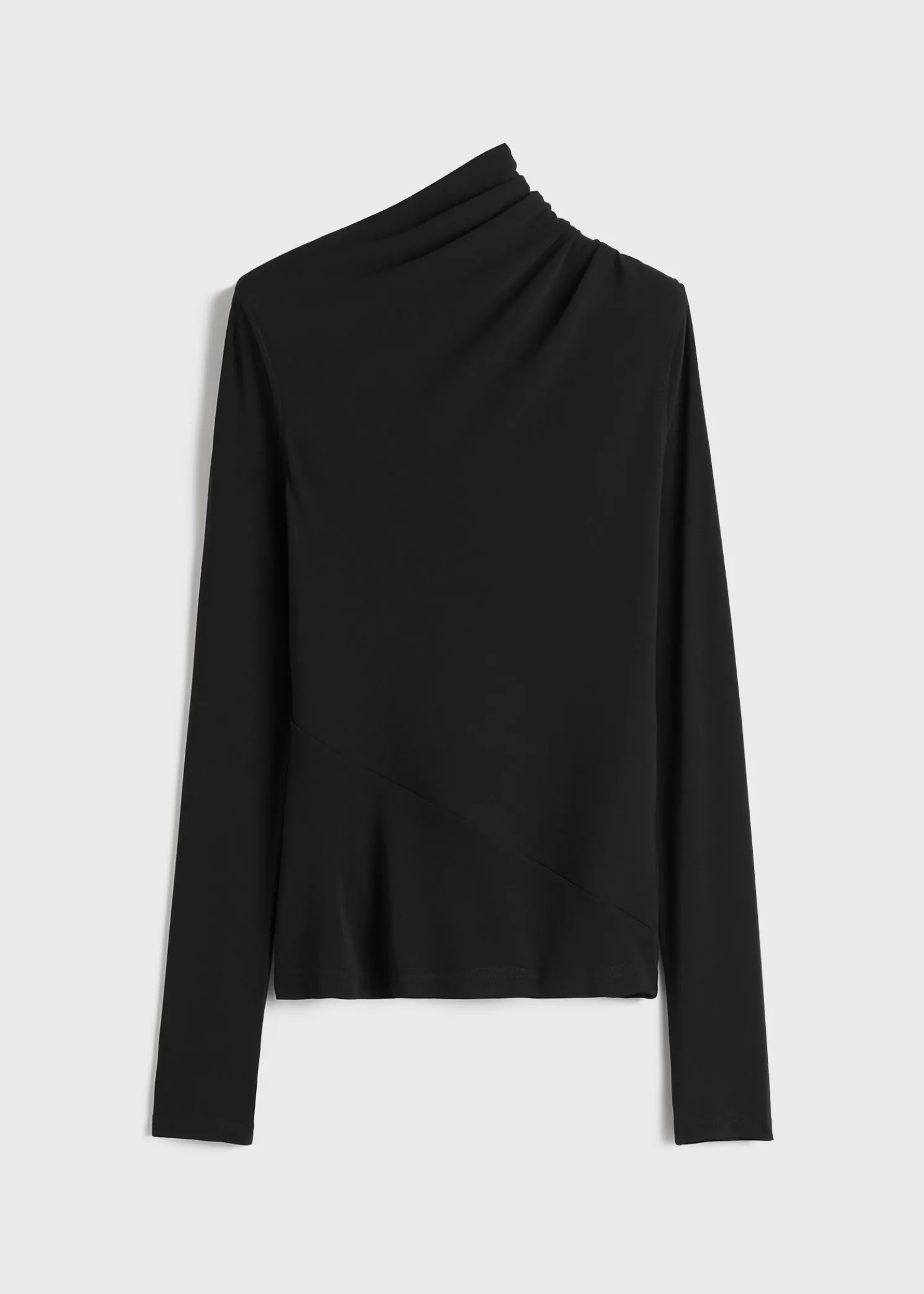 Draped jersey top black