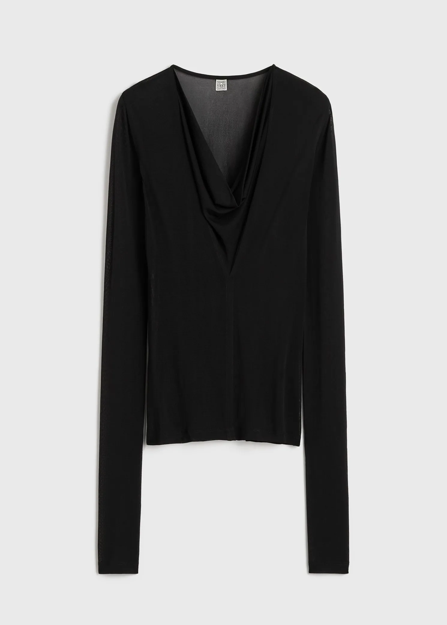 Draped V-neck top black