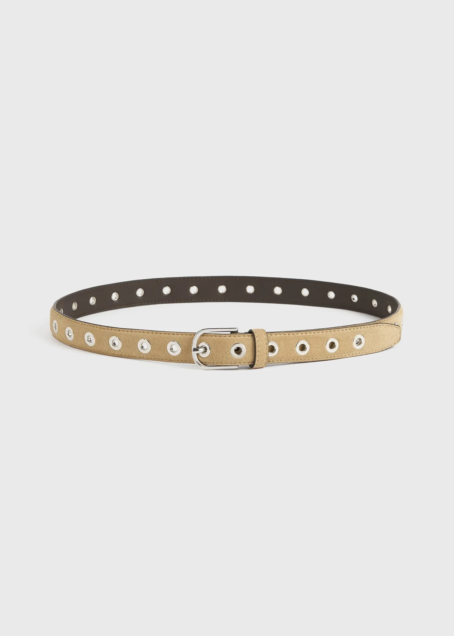 Eyelet belt caramel