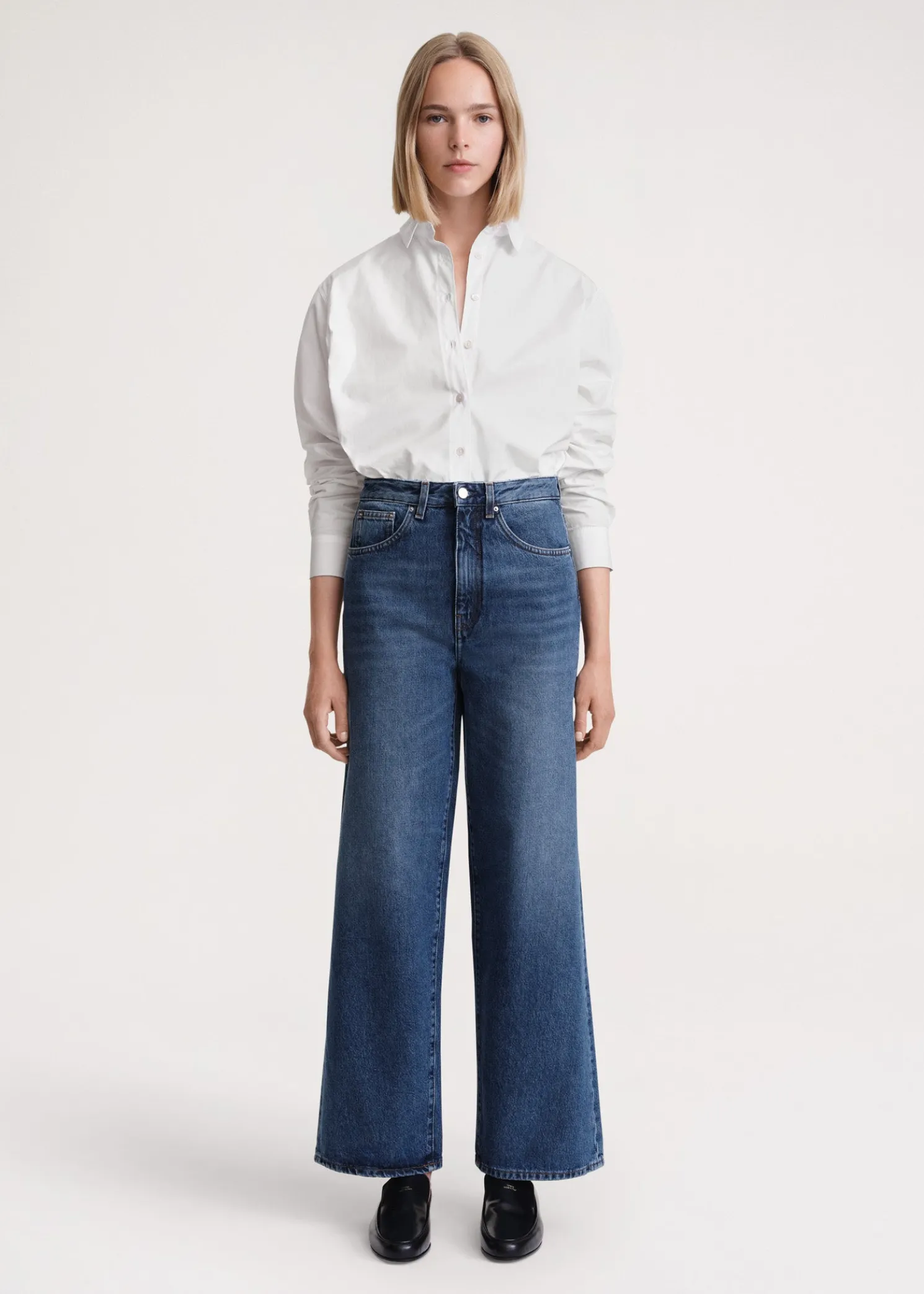 Flare fit denim washed blue