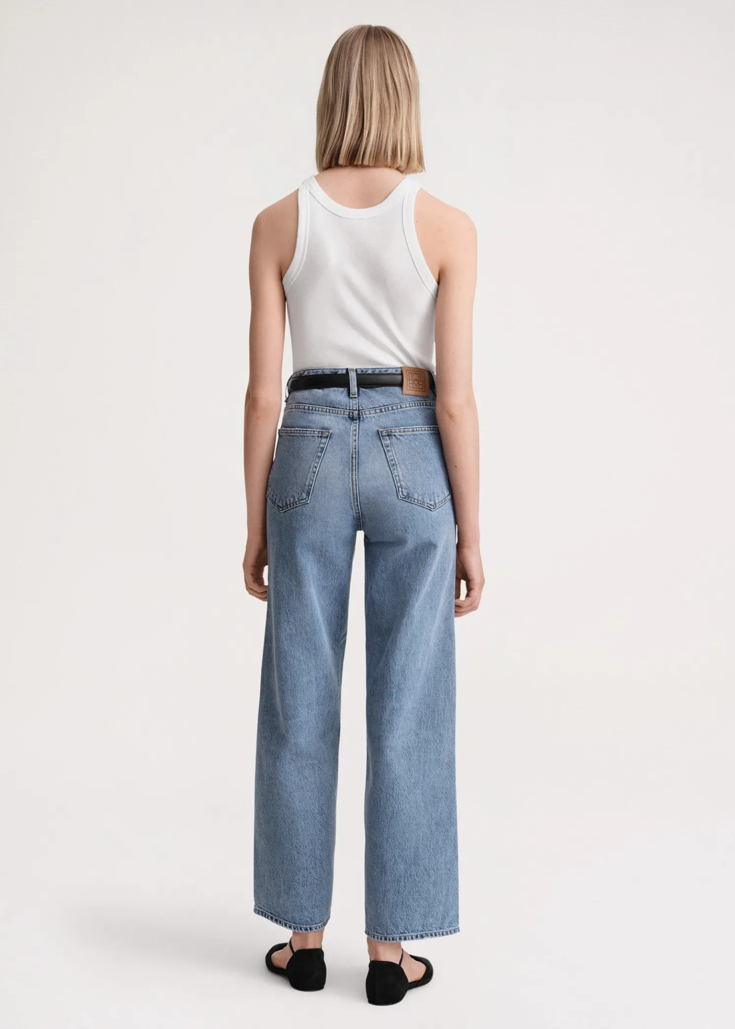 Flare fit denim worn blue