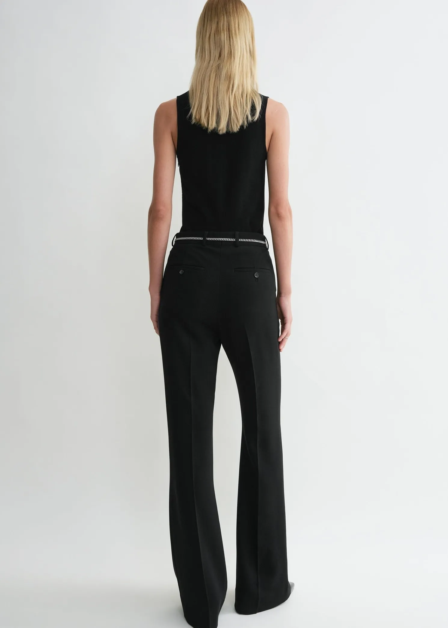 Flared evening trousers black