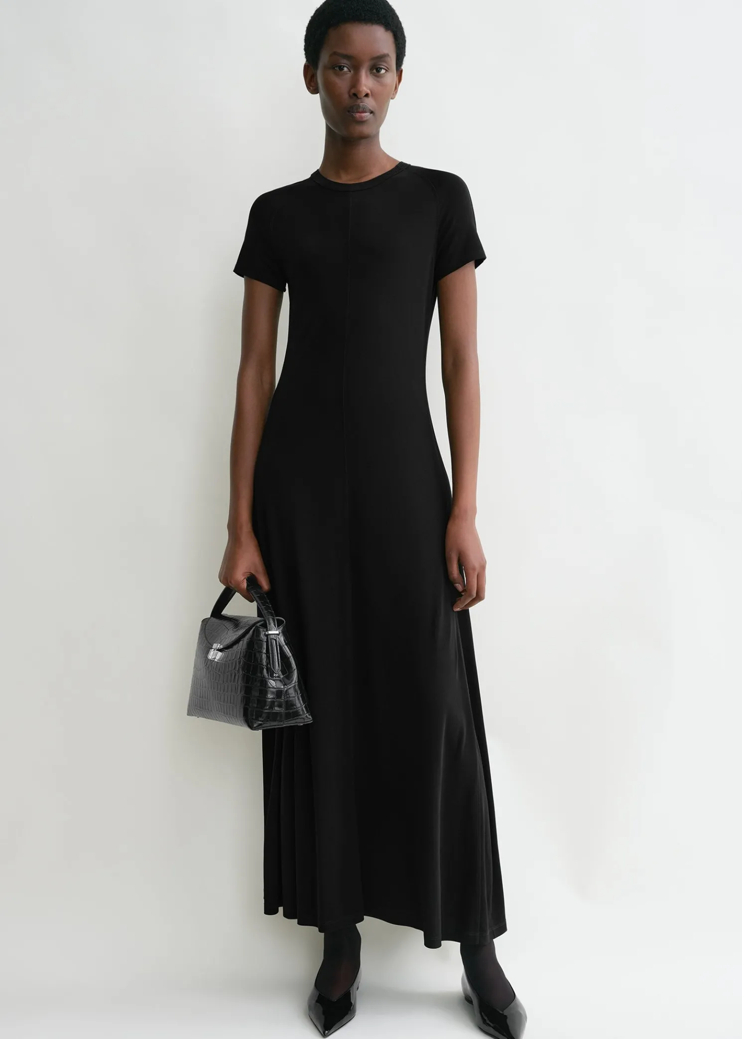 Fluid jersey dress black