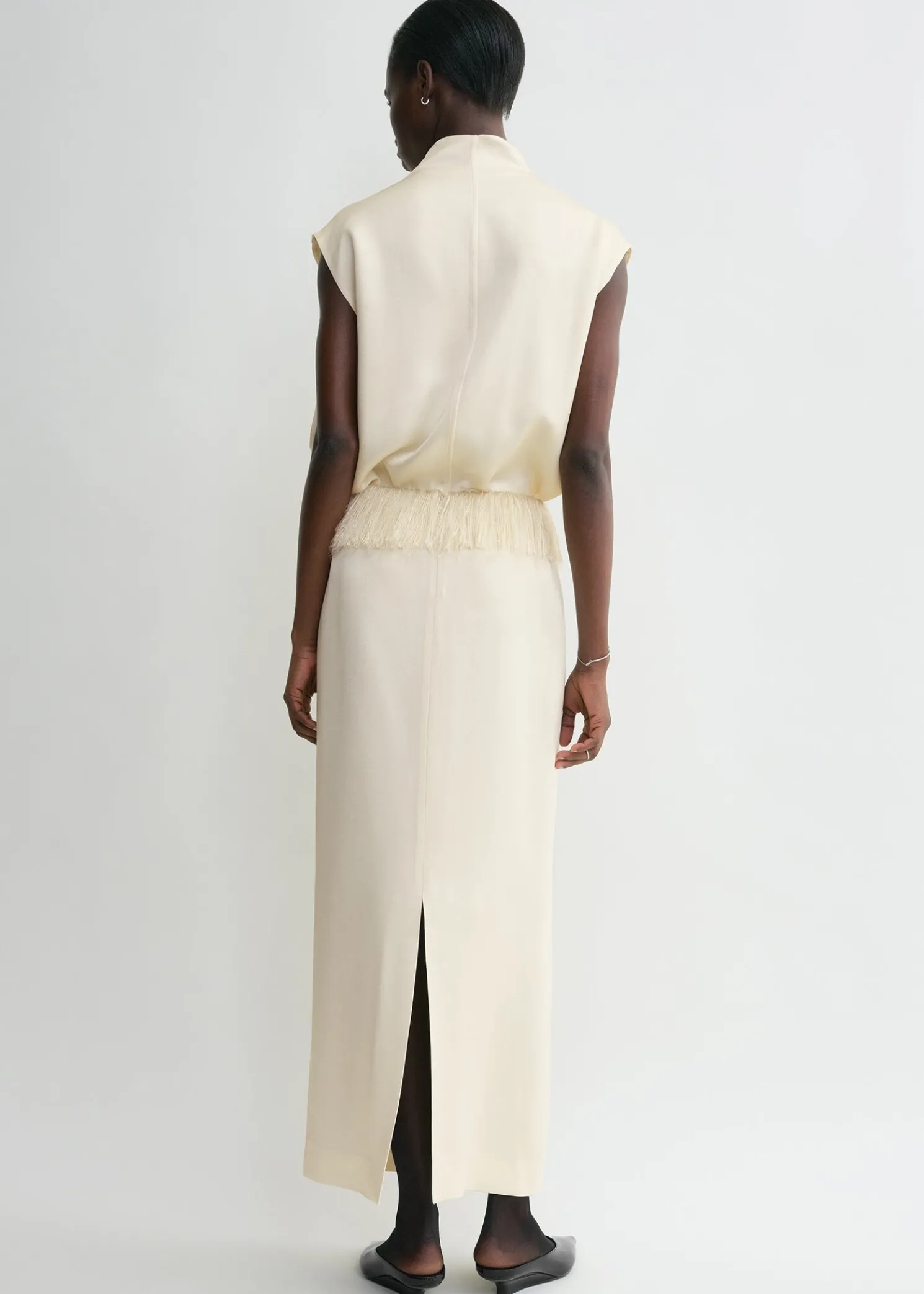 Fringe skirt macadamia