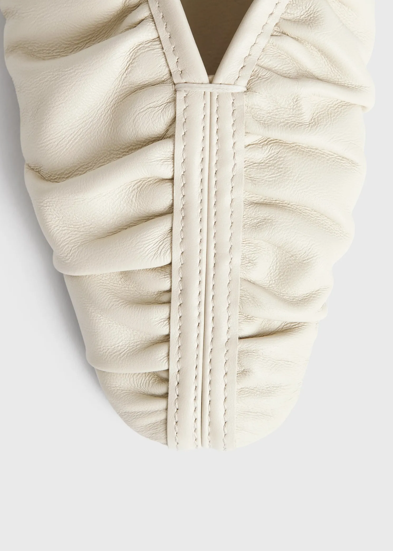 Gathered Nappa flats bleached sand