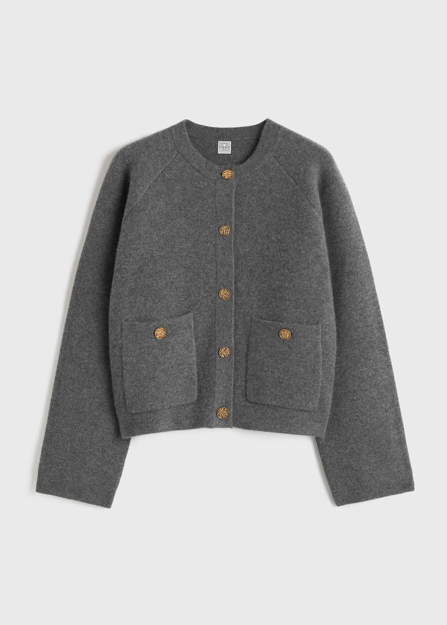 Hammered button cardigan grey melange