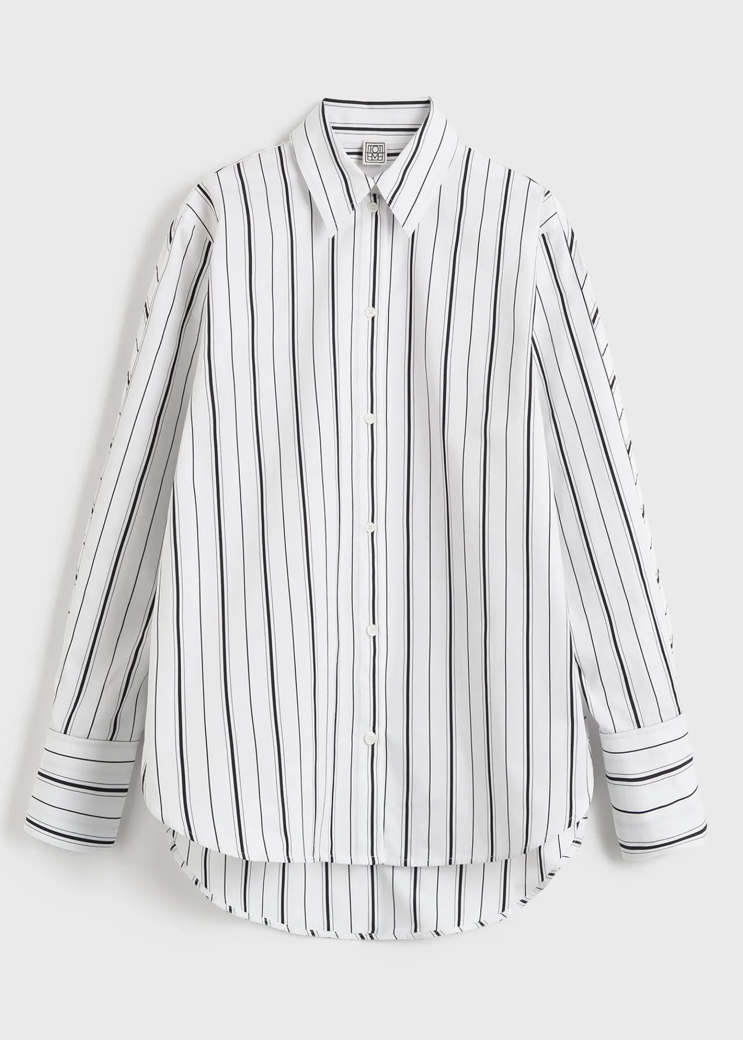 Kimono-sleeve striped shirt white/black