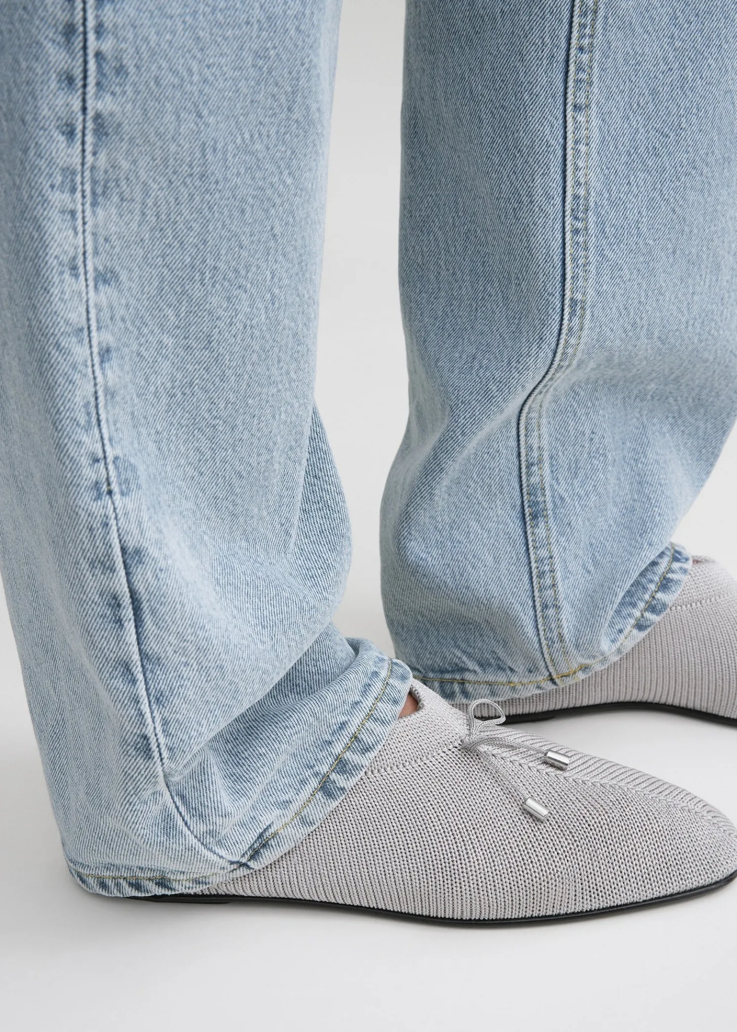 Knitted ballerinas silver