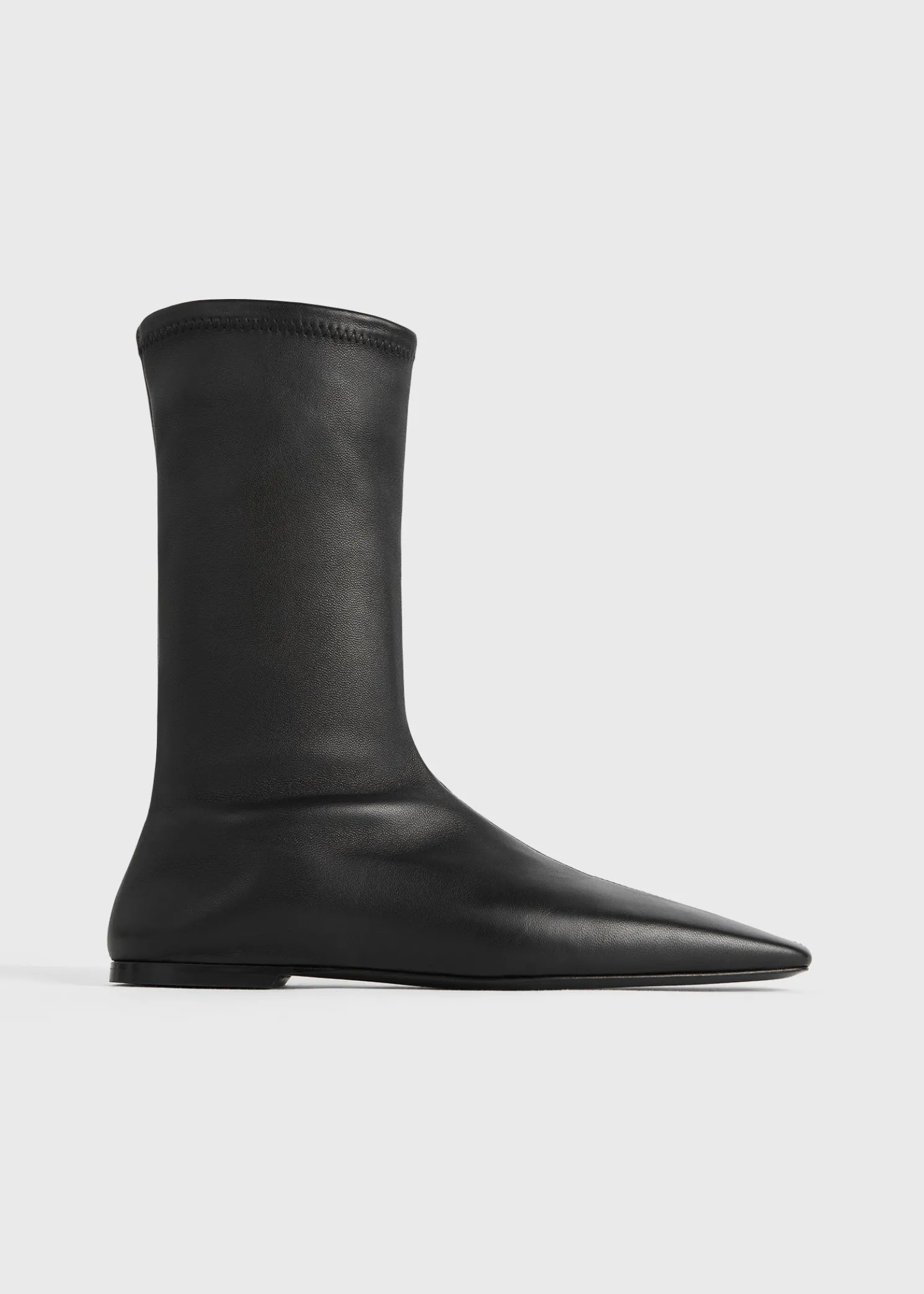 Leather sock boots black