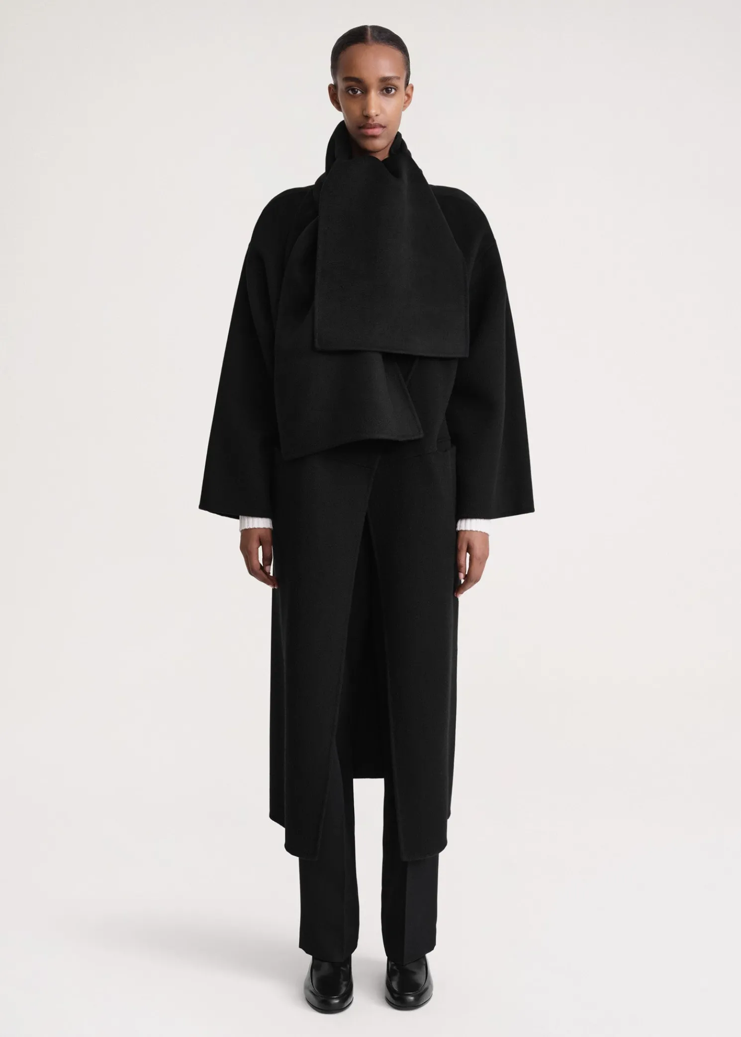 Long doublé scarf black