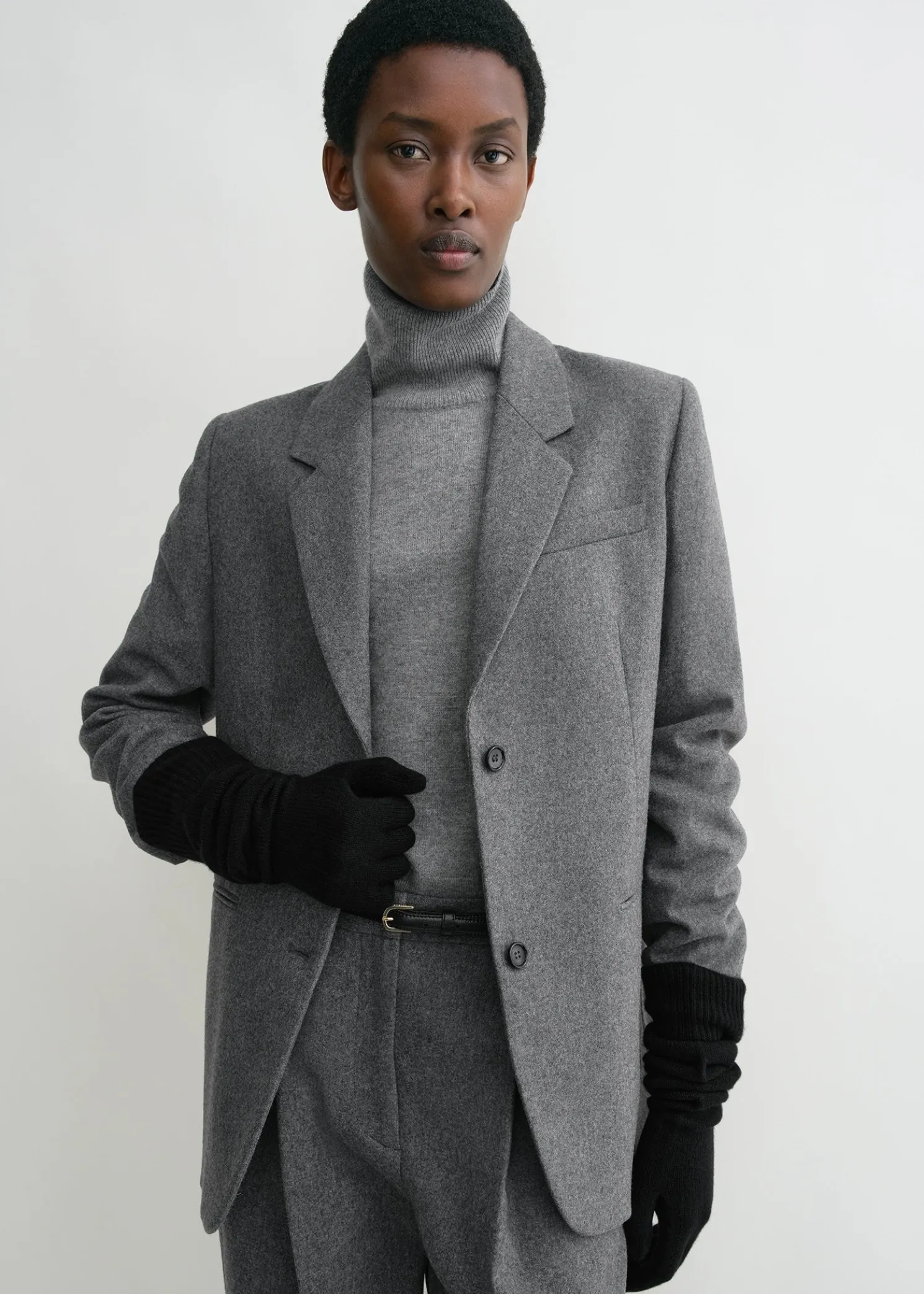 Long knit gloves black