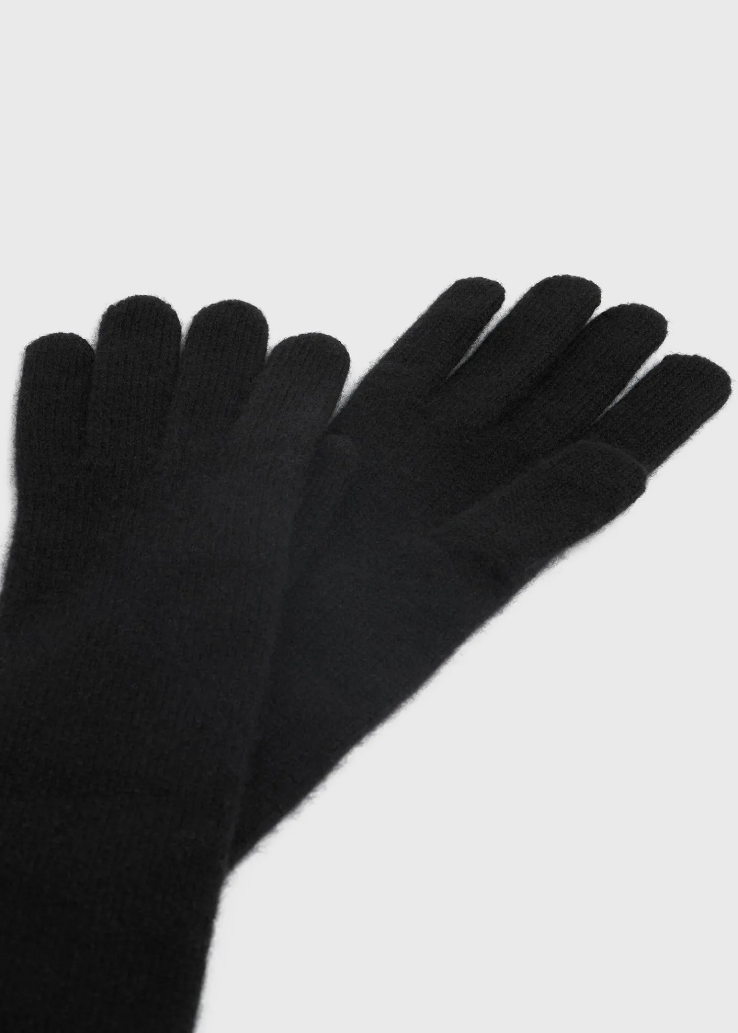 Long knit gloves black