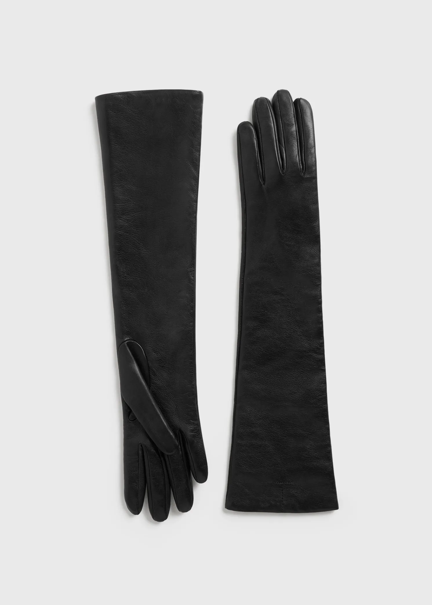Long leather gloves black